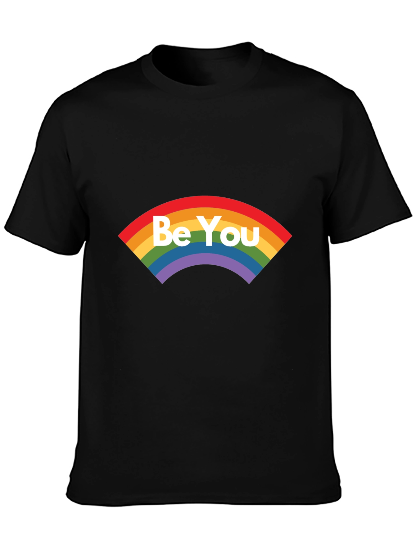 Black Be You Rainbow Graphic Tee - Soft Cotton Blend view 3