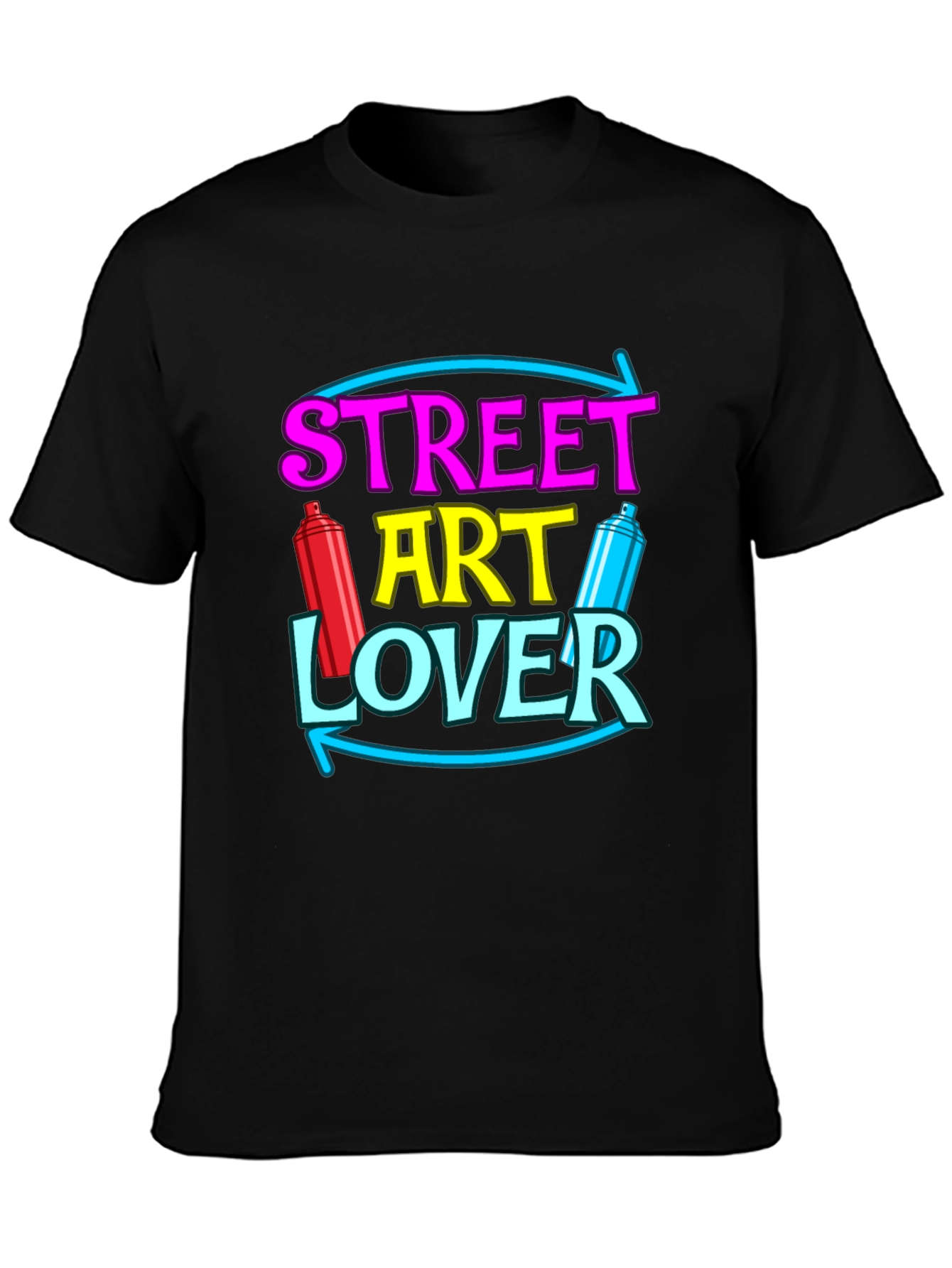 Black Street Art Lover T-Shirt Graffiti Artist Tee view 3