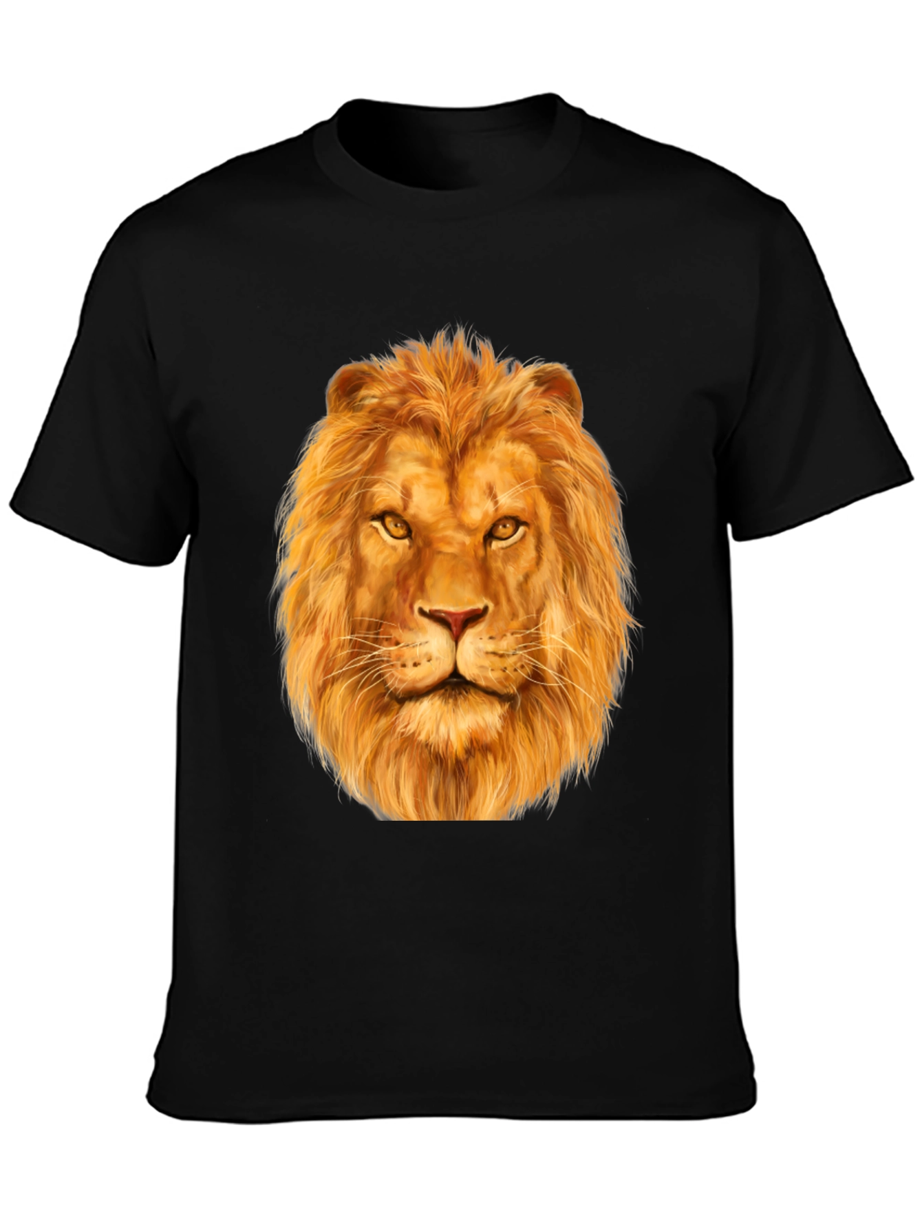 Black Lion Graphic Print Black T-Shirt view 3