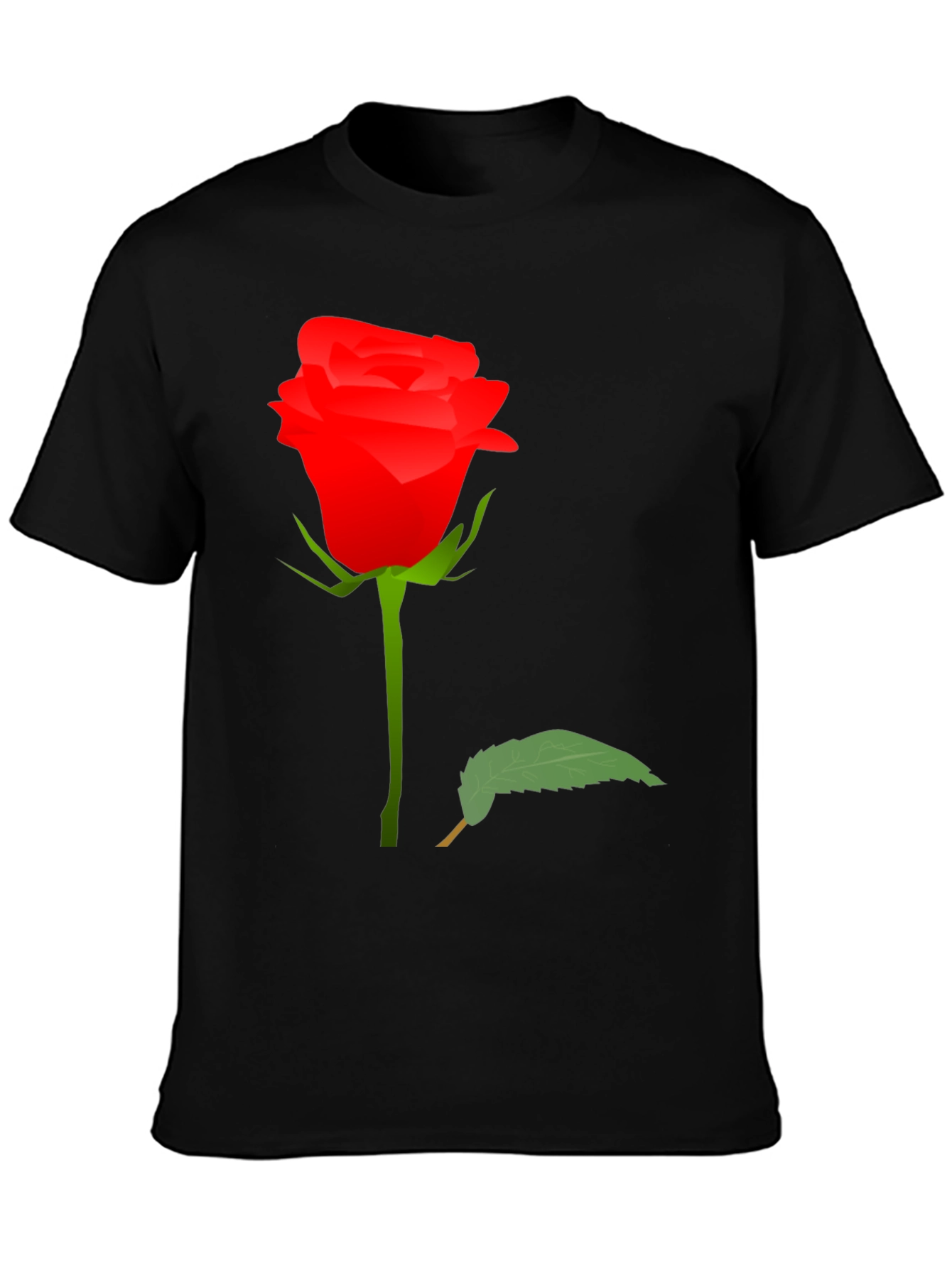 Black Rose Graphic Tee - Black Cotton T-Shirt view 3