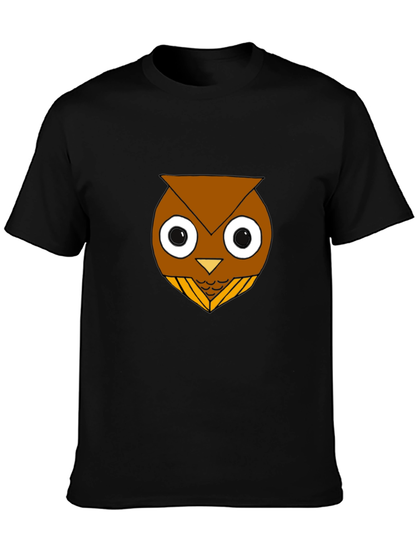 Black Funny Owl Graphic T-Shirt - Black Cotton Blend view 3