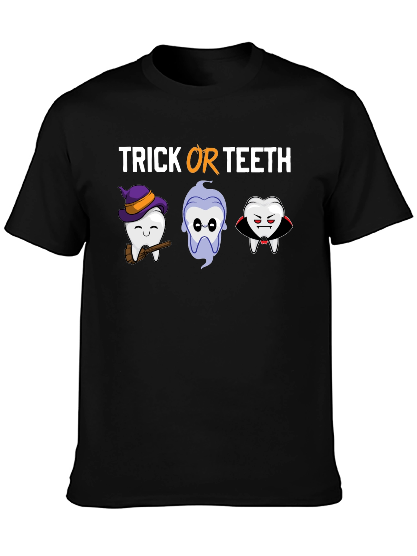 Black Trick or Teeth Halloween T-Shirt view 3