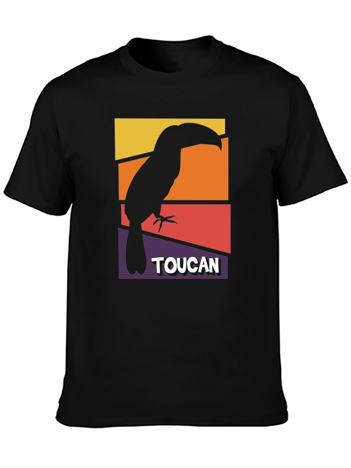 Black Toucan Graphic T-Shirt - Retro Style Bird Tee view 3