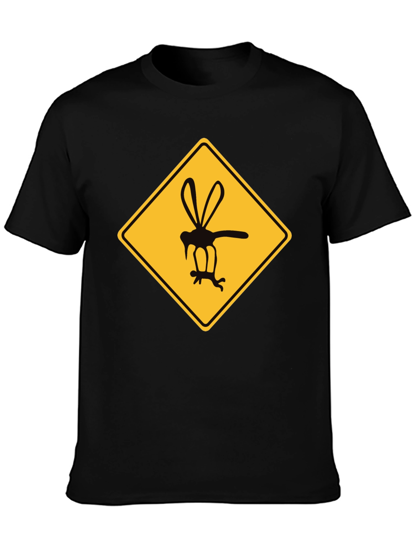 Black Mosquito Warning Graphic T-Shirt - Black view 3