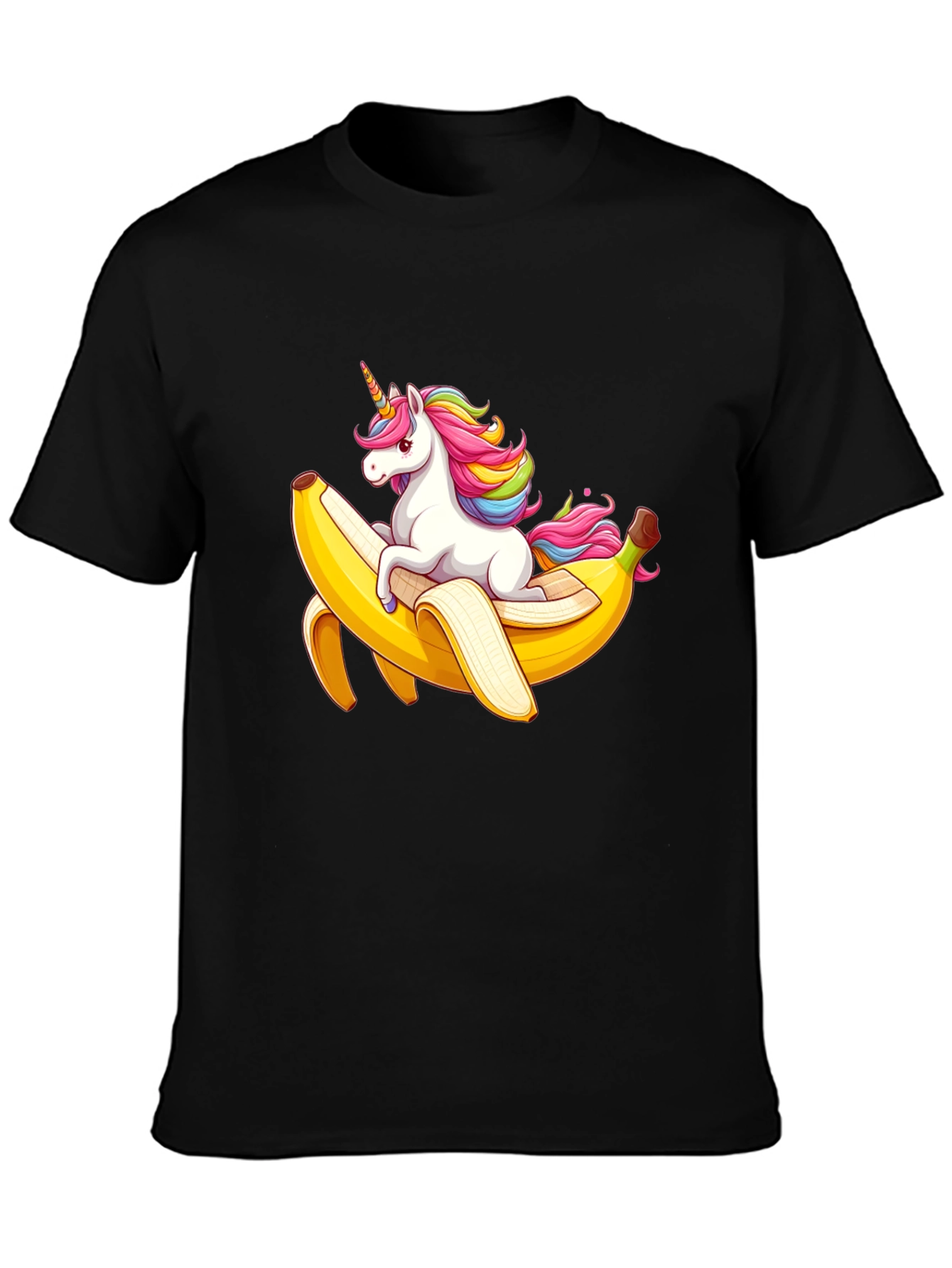 Black Unicorn Banana T-Shirt - Fun Graphic Tee view 3