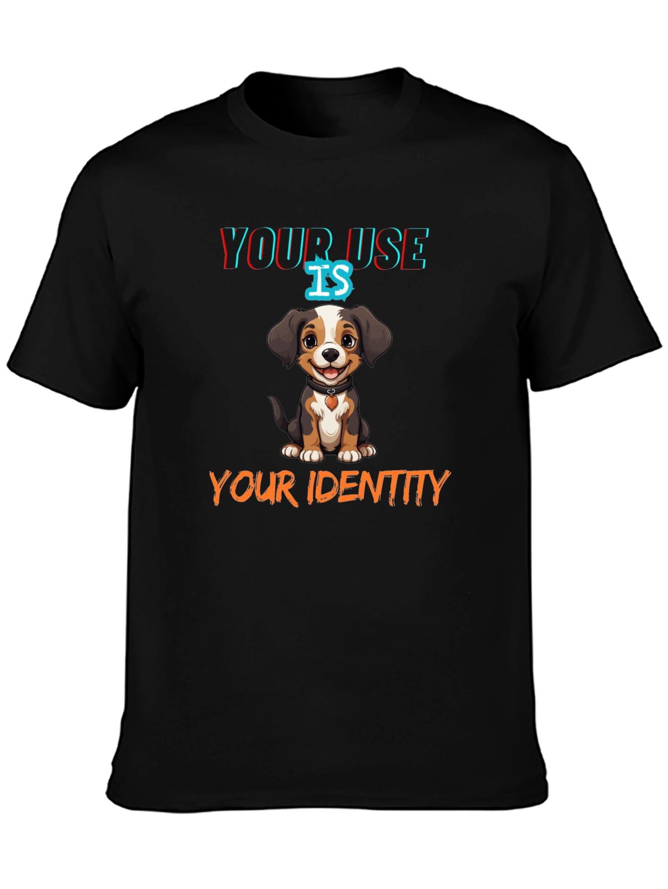 Black Dog Lover T-Shirt: "Your Use Is Your Identity" view 3