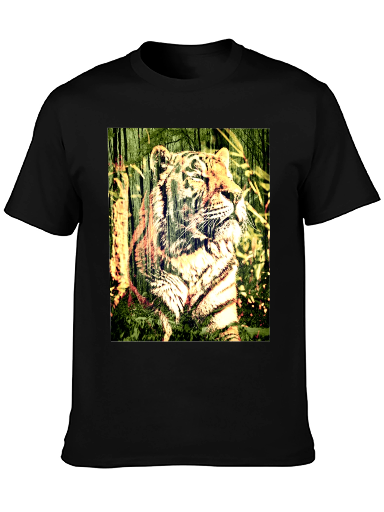 Black Tiger Graphic Black T-Shirt view 3