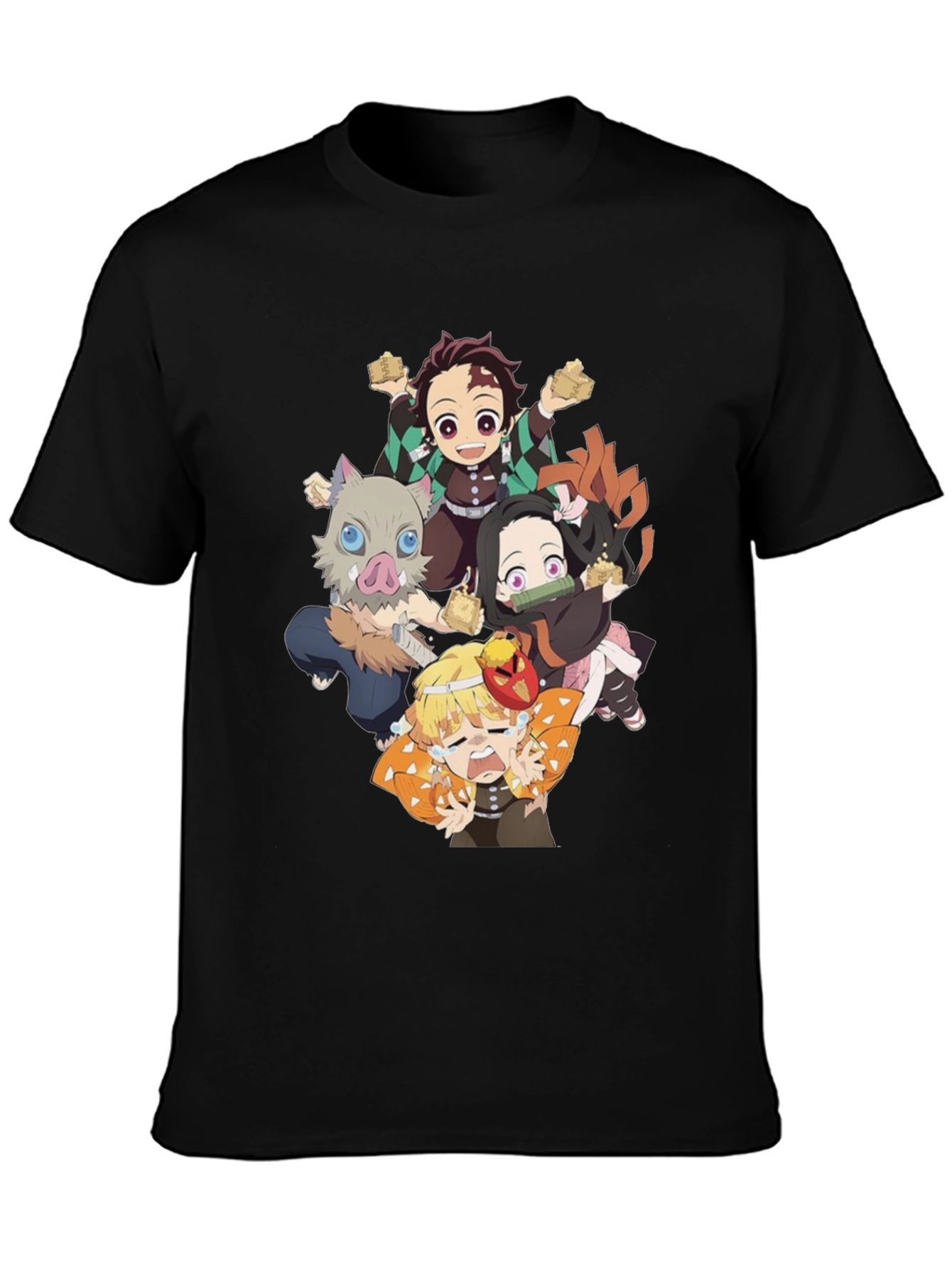 Black Anime Character Graphic Print Black T-Shirt view 3