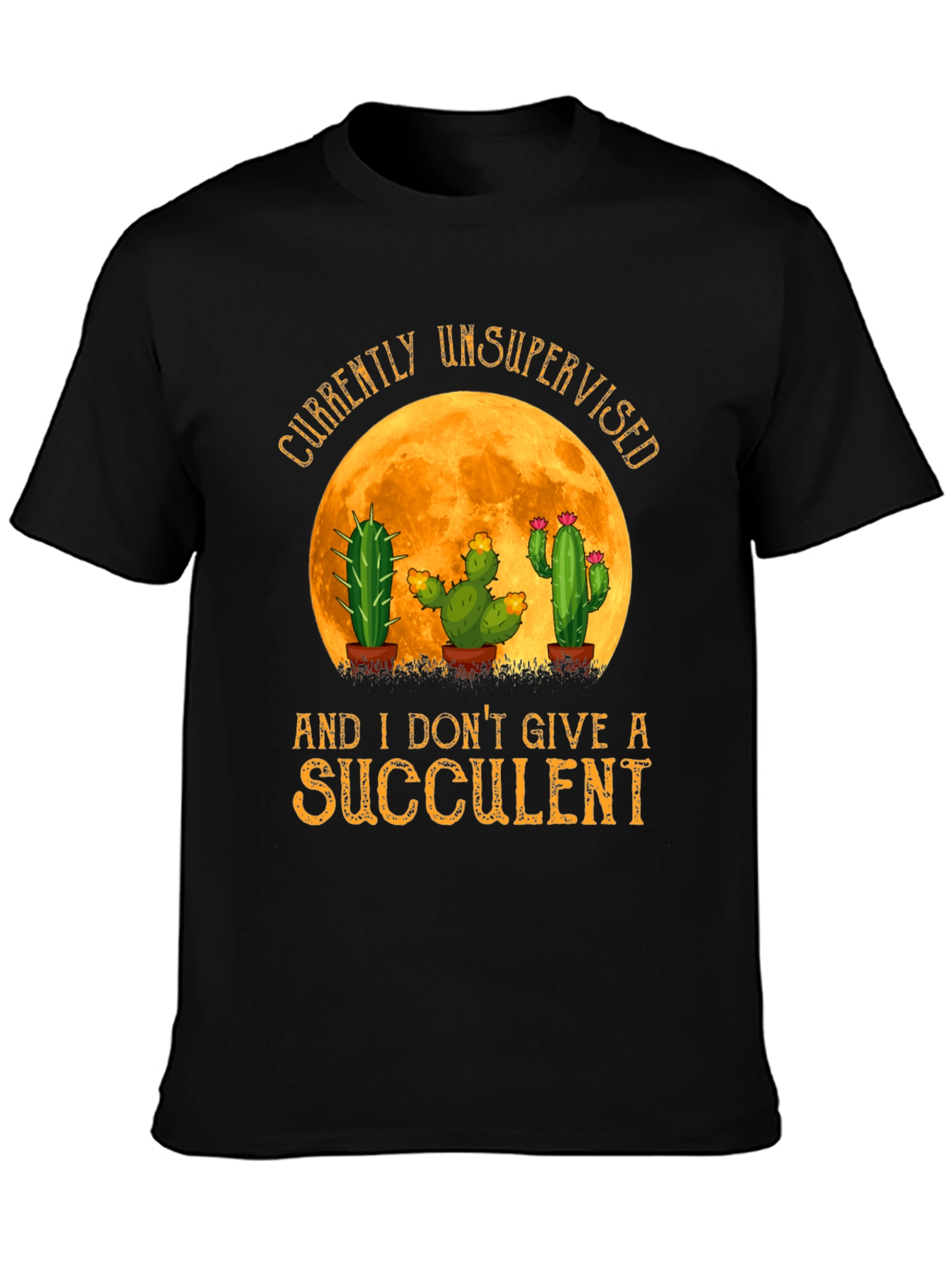 Black Unsupervised Succulent Cactus T-Shirt view 3