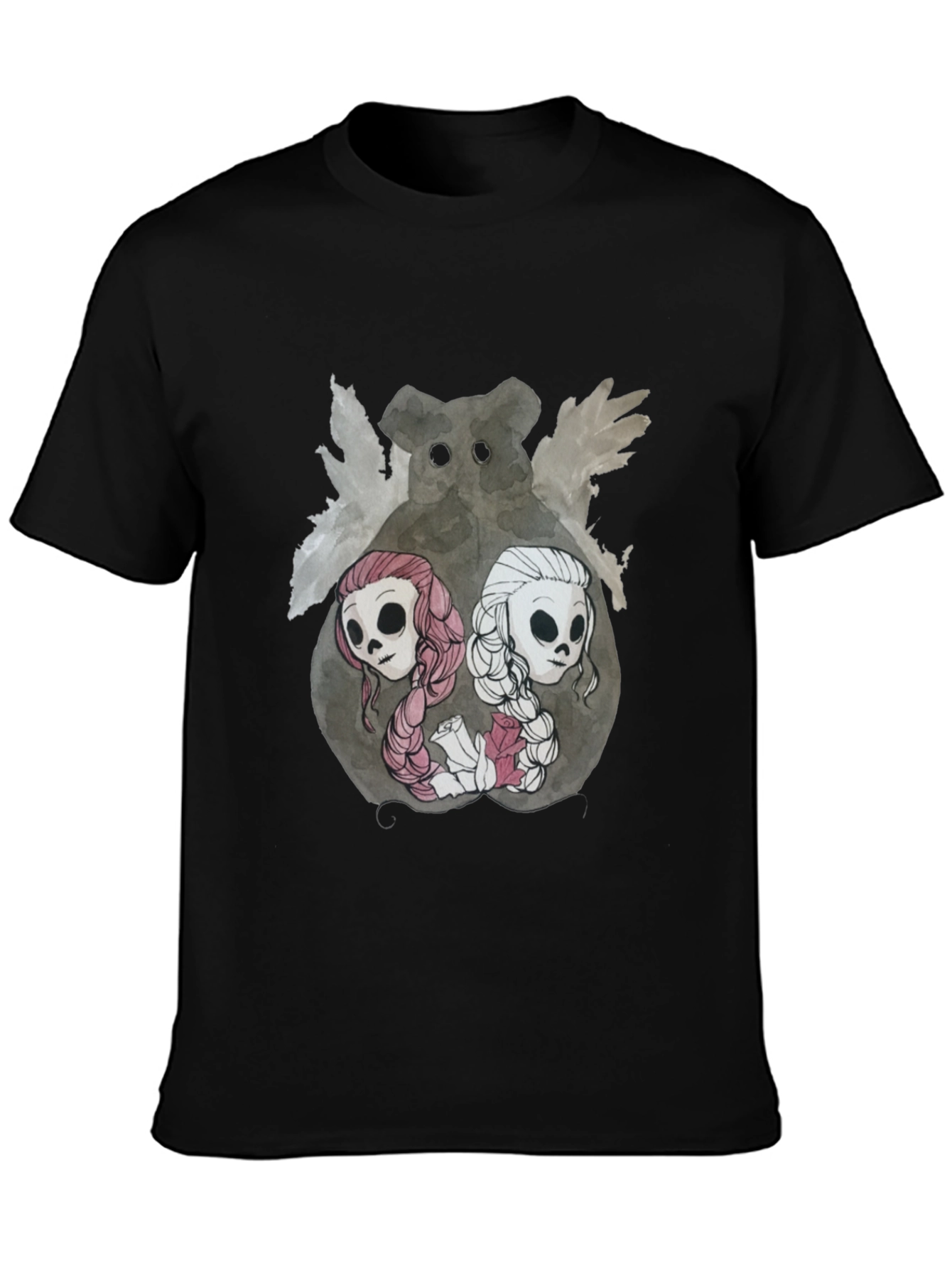 Black Gothic Skull & Bear T-Shirt view 3