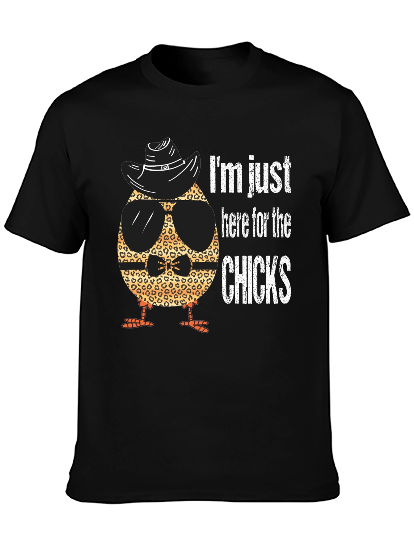 Black Funny Chick T-Shirt - I'm Just Here for the Chicks view 3
