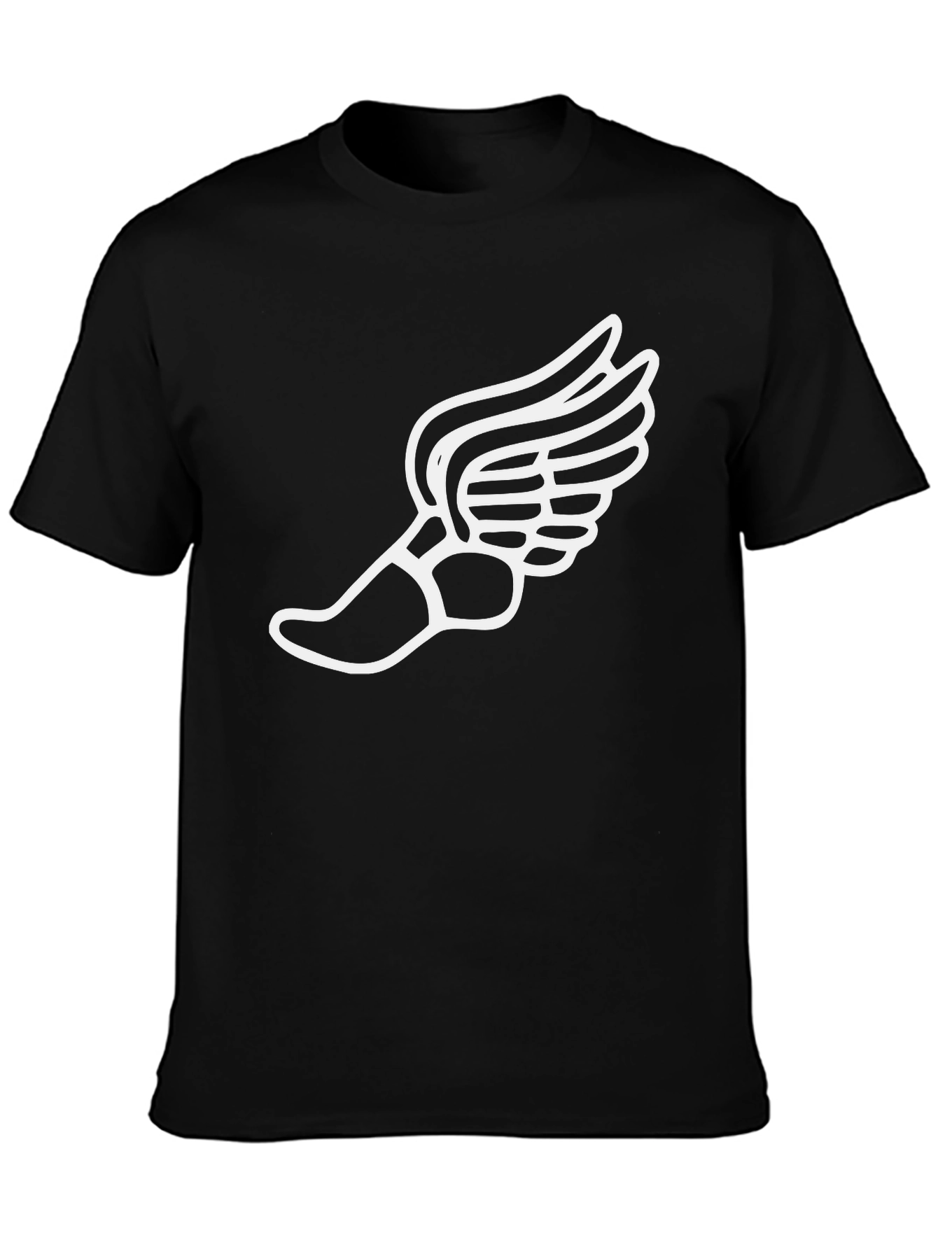 Black Winged Foot Graphic T-Shirt - Black Cotton Tee view 3