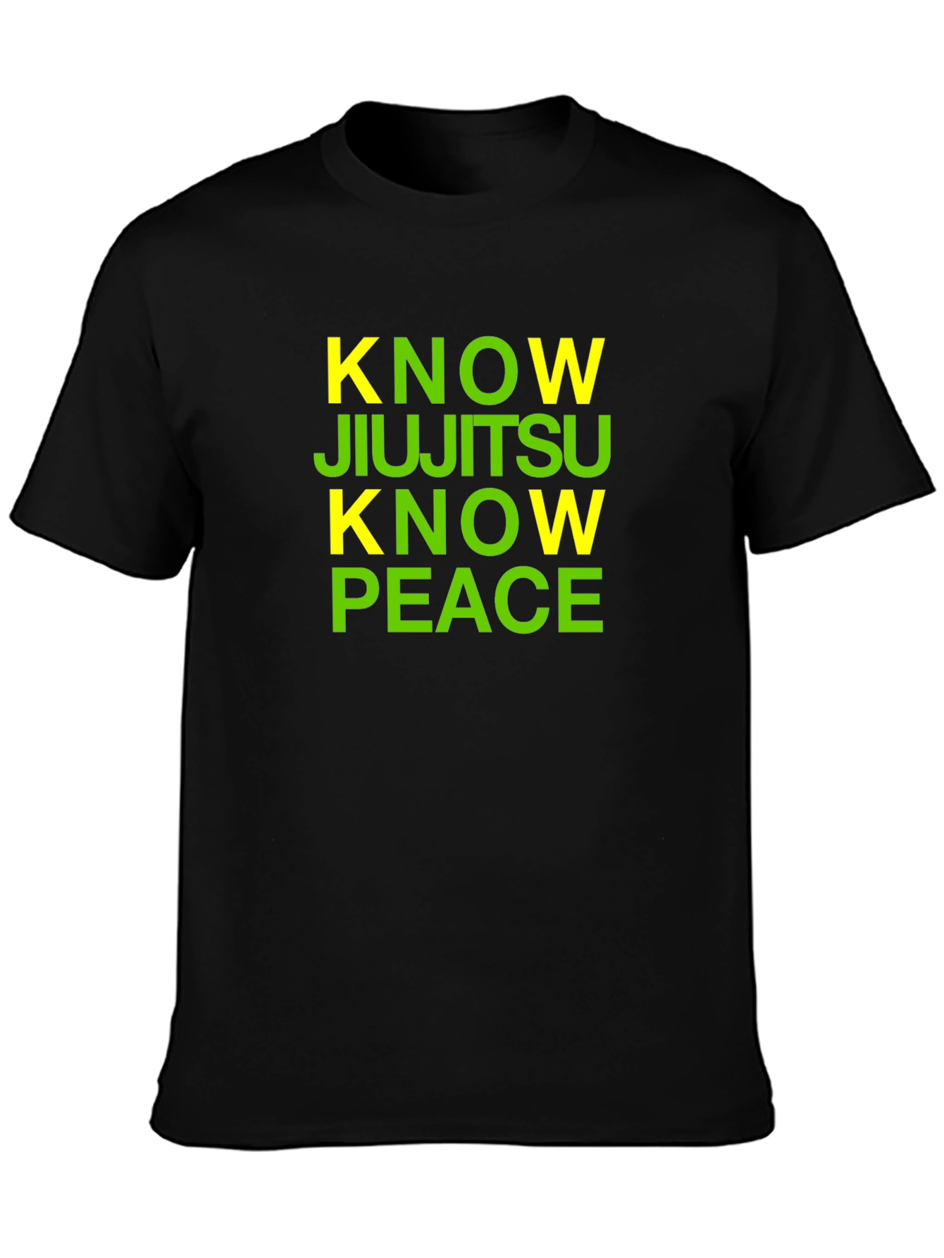 Black Know JiuJitsu Know Peace T-Shirt view 3