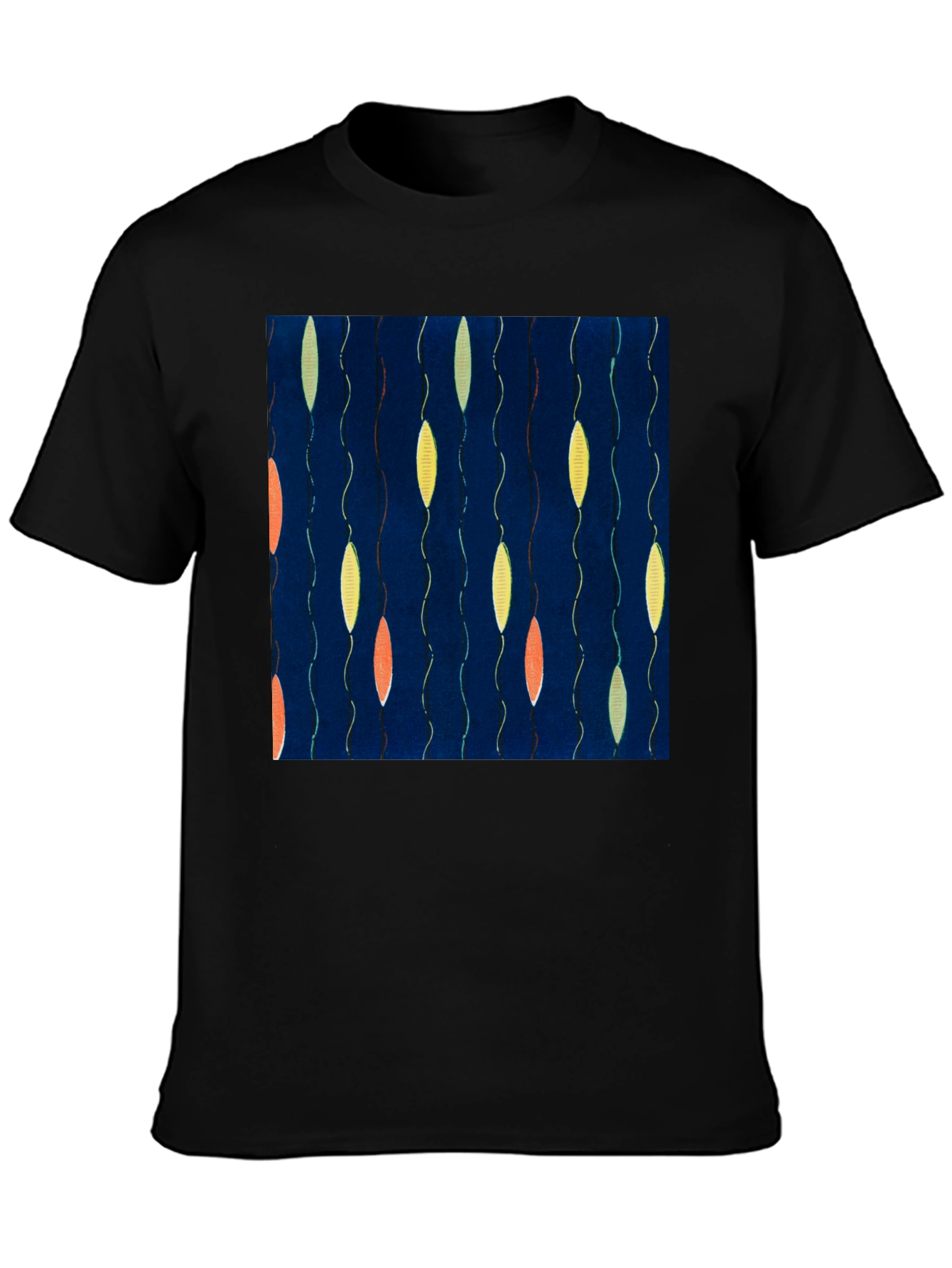 Black Abstract Pattern T-Shirt - Unique Graphic Tee view 3