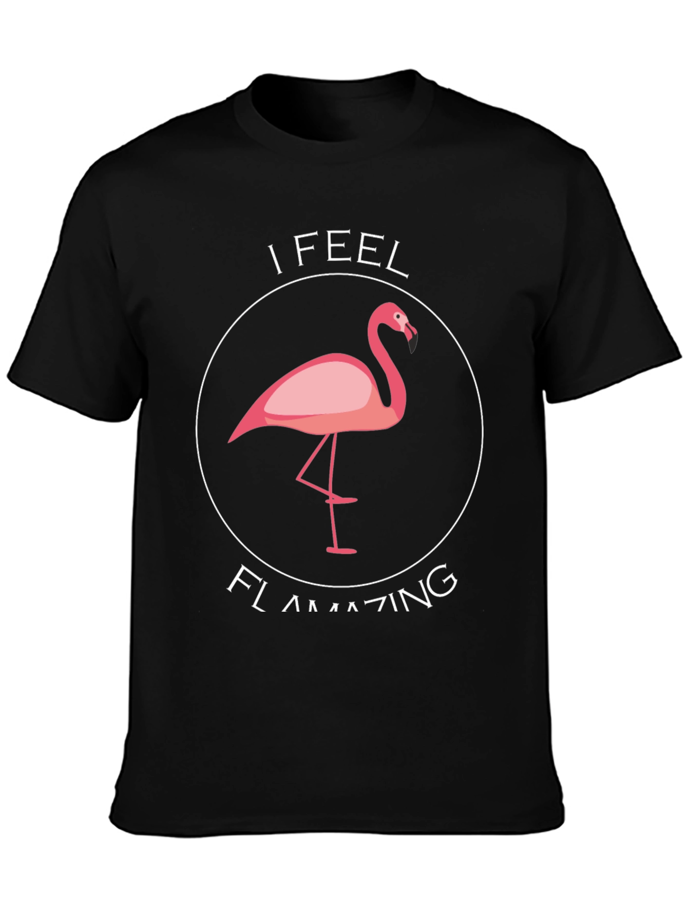 Black Flamazing T-Shirt - Funny Flamingo Graphic Tee view 3
