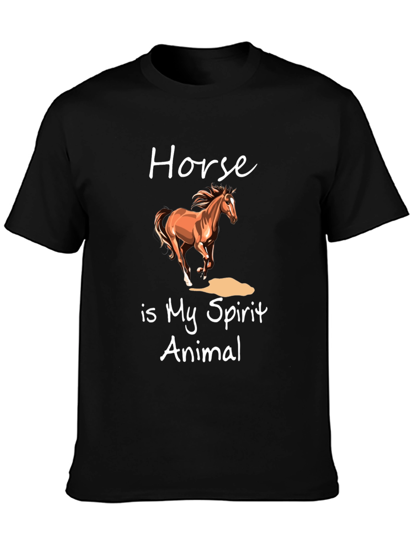 Black Horse Spirit Animal Graphic T-Shirt view 3