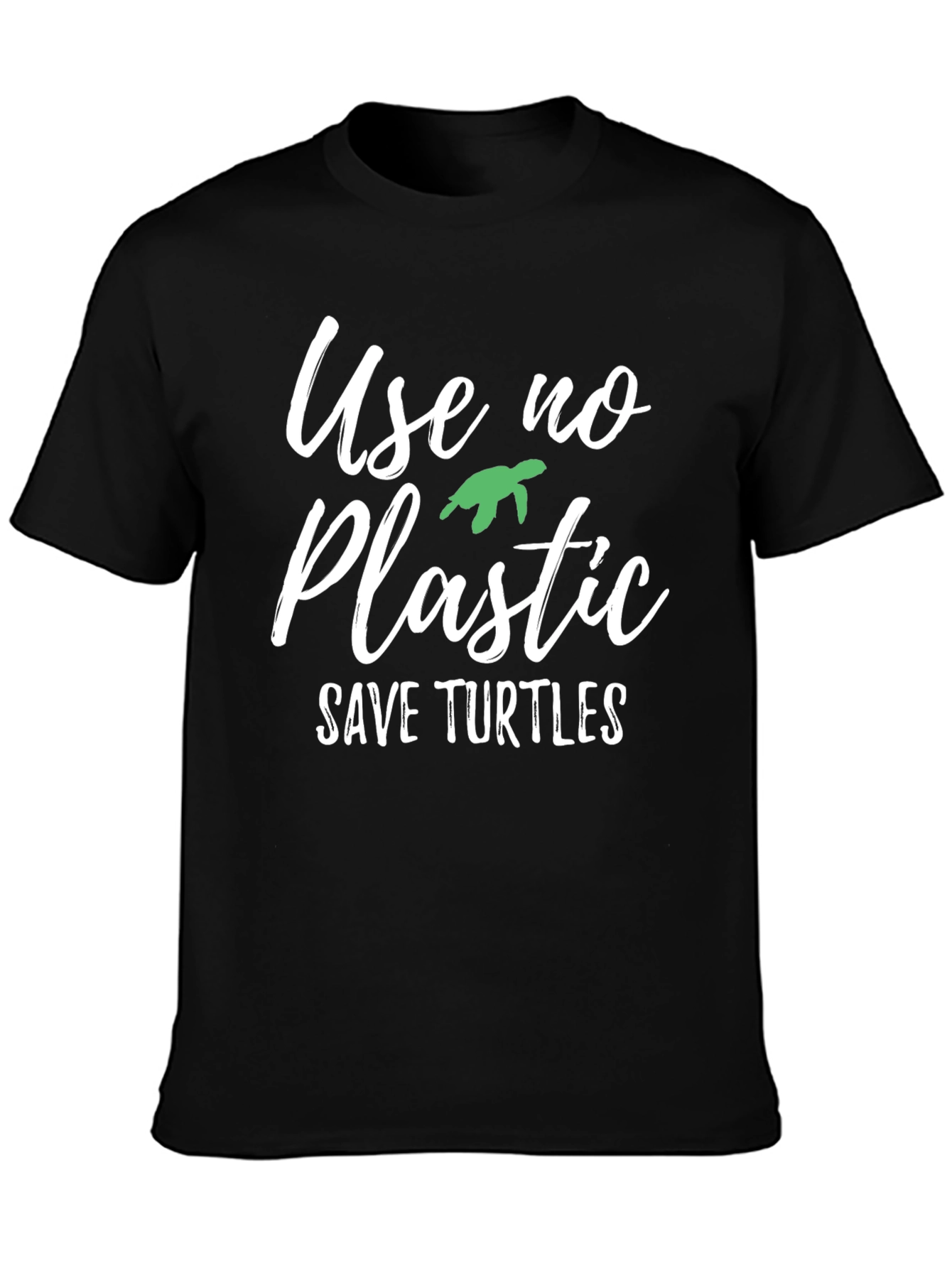 Black Eco-Friendly "Use No Plastic" Graphic Tee view 3