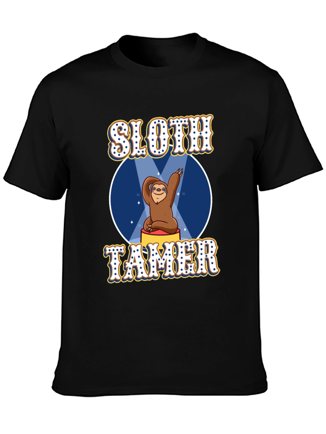 Black Sloth Tamer Graphic Tee - Funny Animal Lover T-Shirt view 3