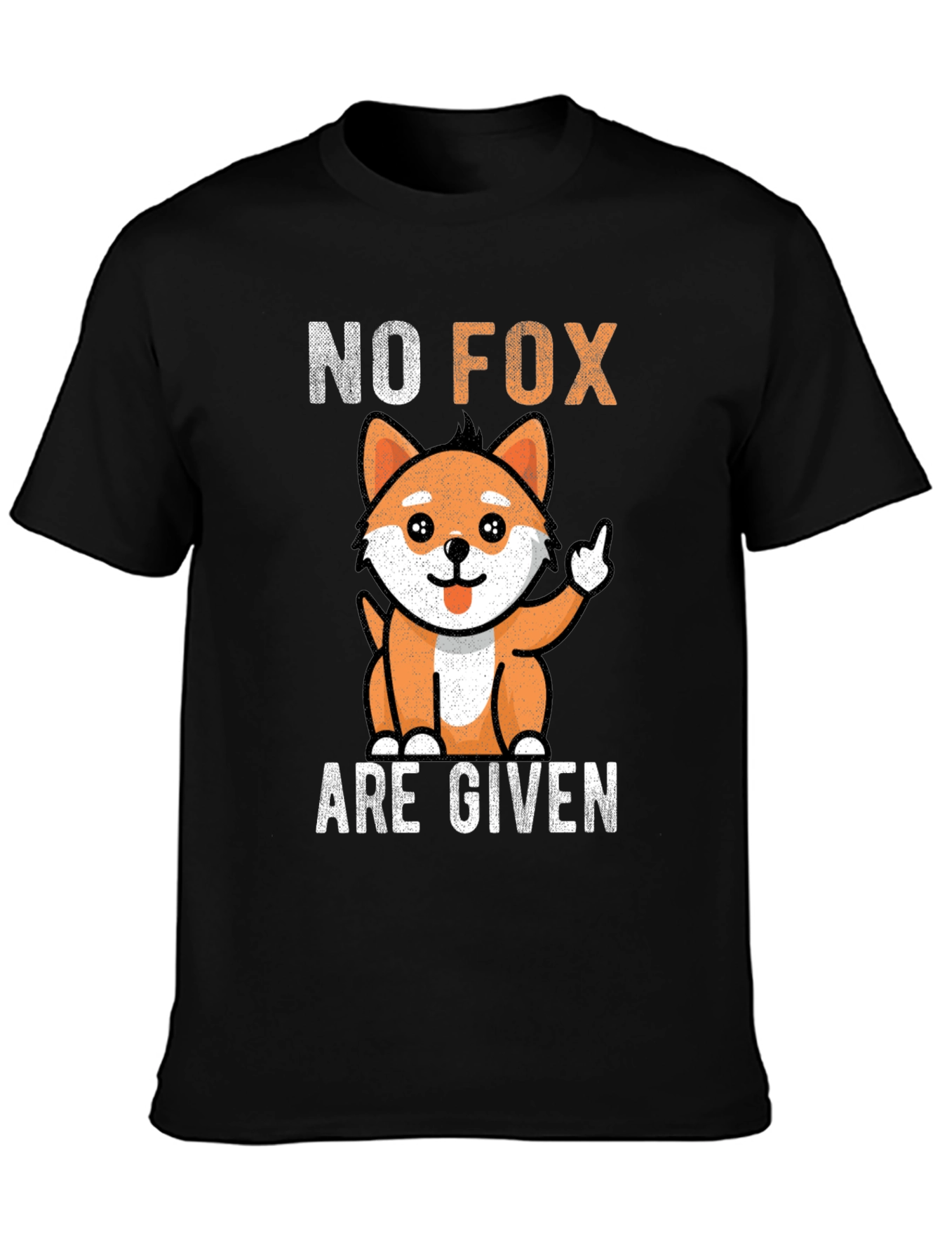 Black No Fox Given Graphic Tee - Funny Animal Design view 3