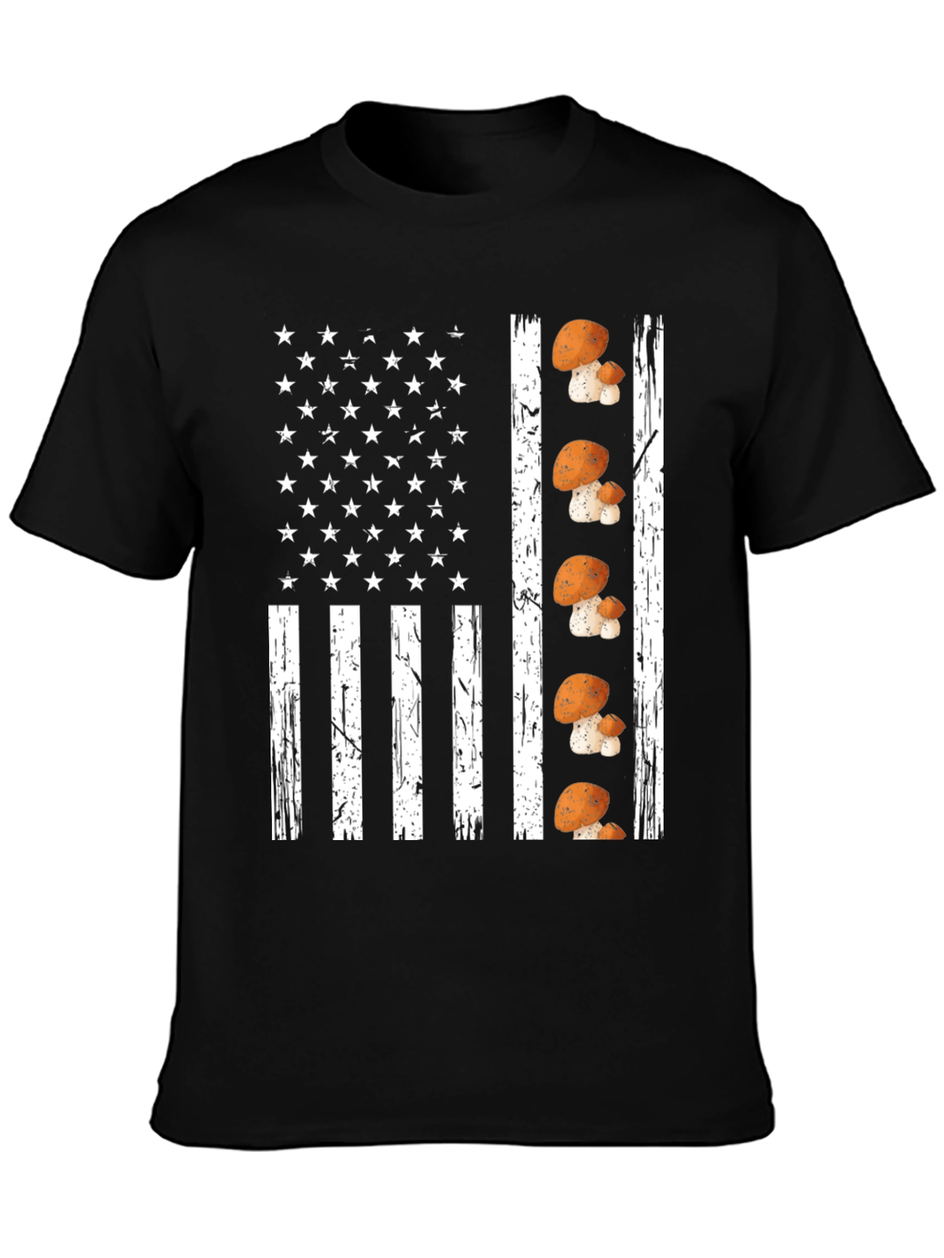 Black Mushroom Flag Graphic Tee view 3
