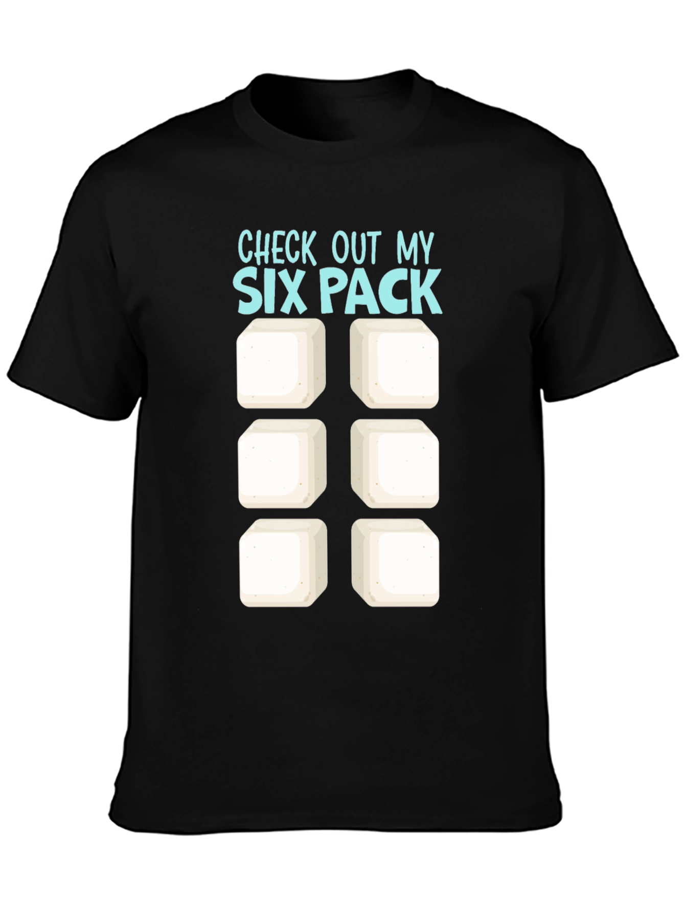 Black Check Out My Six Pack T-Shirt - Funny Abs Tee view 3