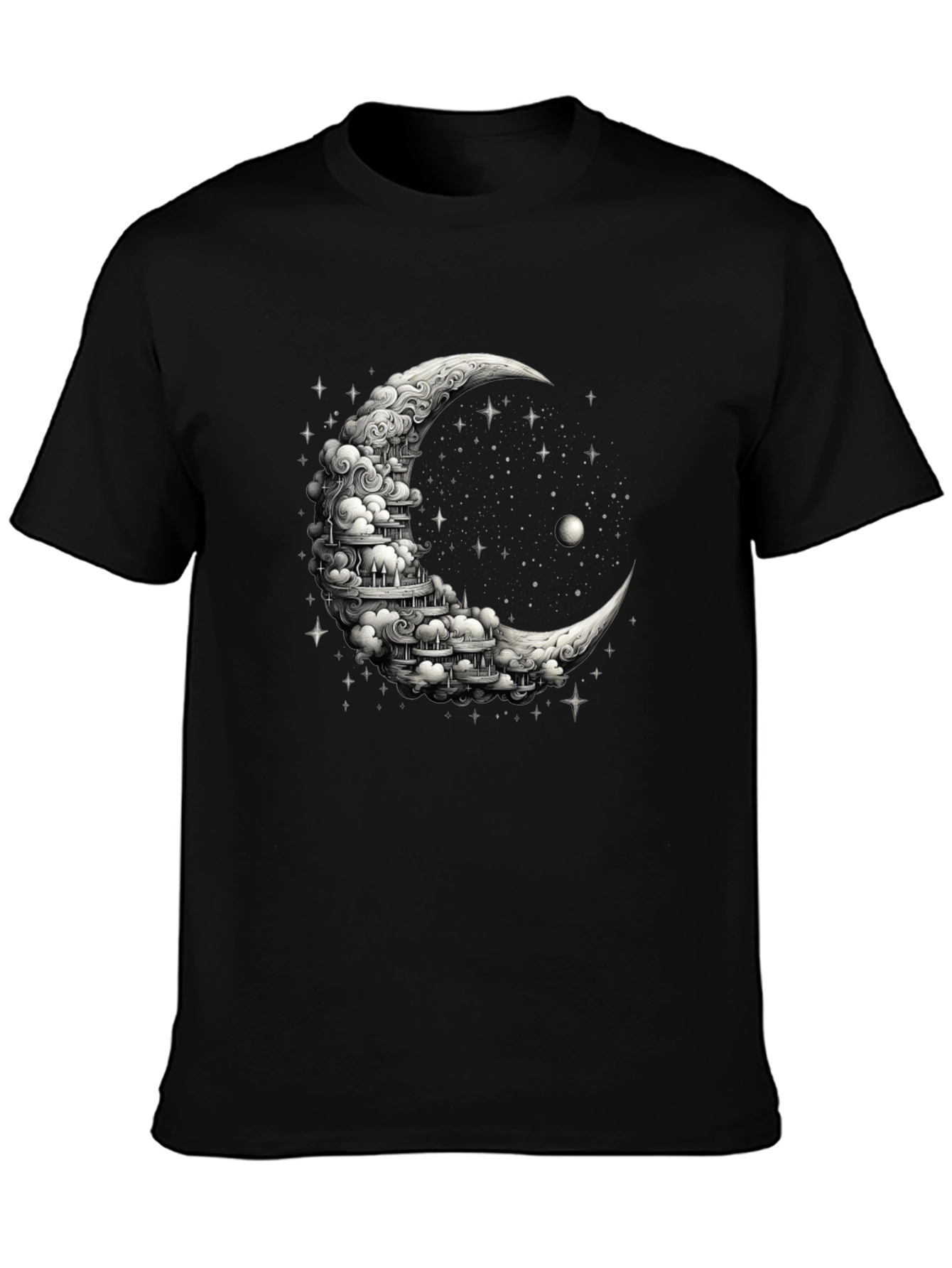 Black Celestial Crescent T-Shirt view 3