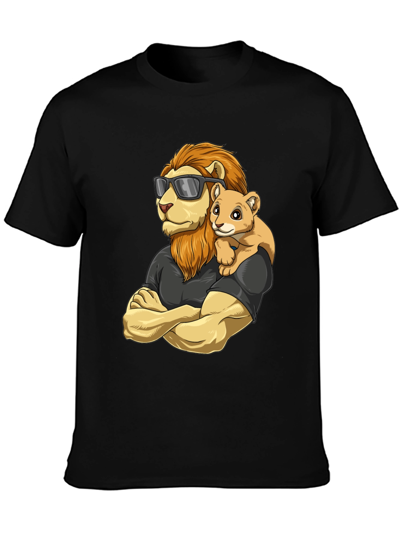 Black Lion Dad & Cub T-Shirt - Father's Day Gift view 3