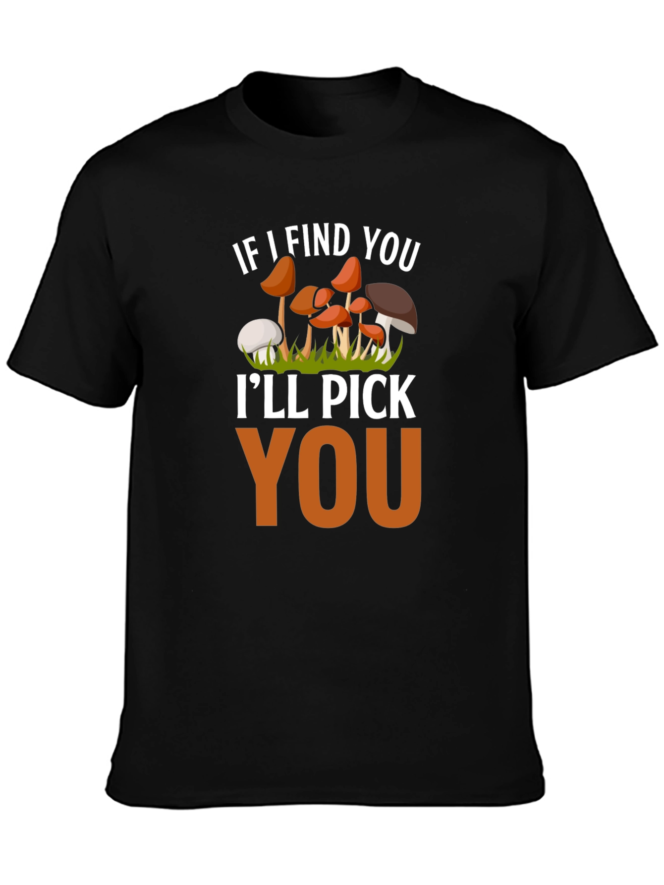 Black Mushroom Lover T-Shirt - I'll Pick You Funny Tee view 3