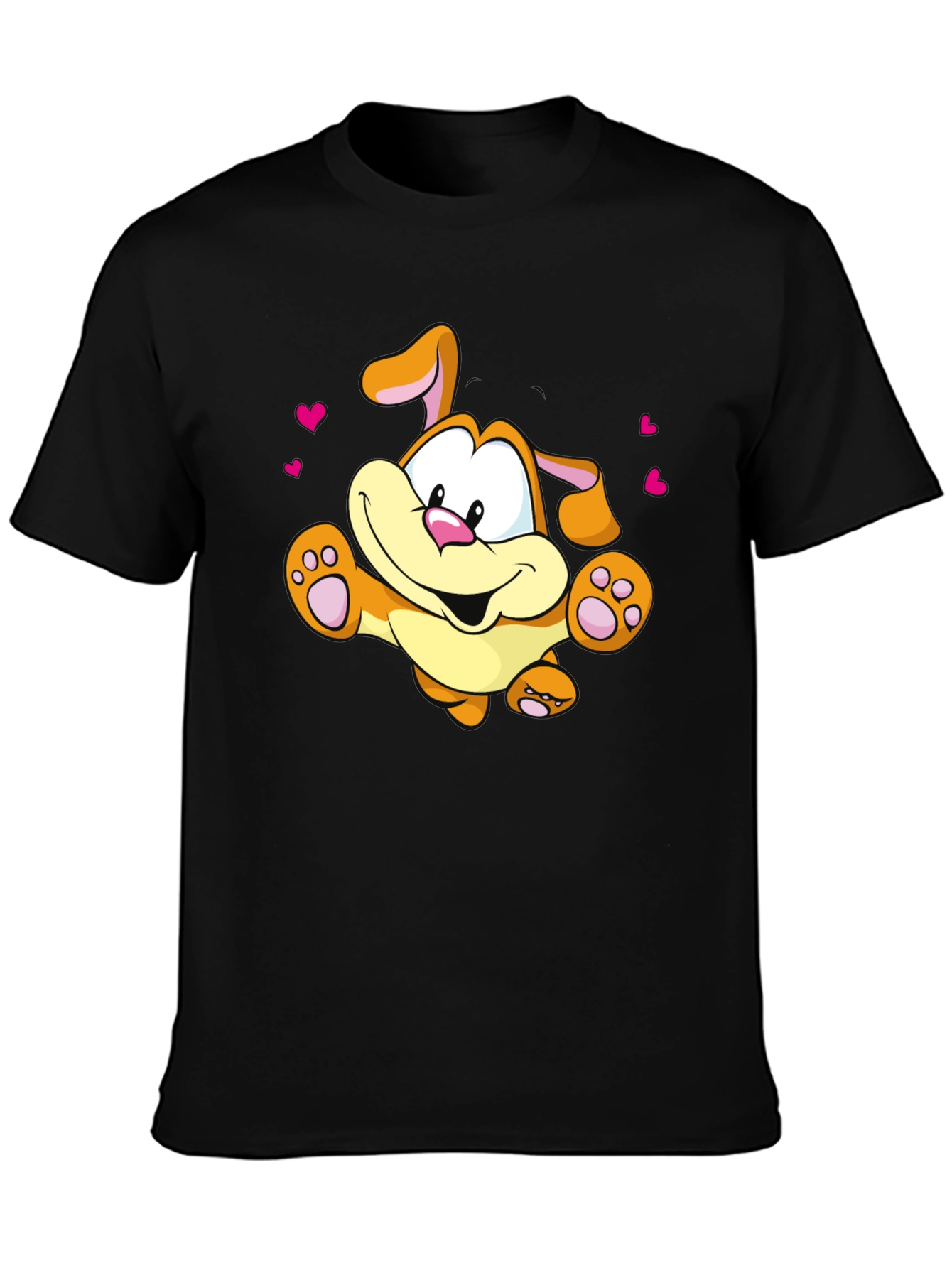 Black Cartoon Dog T-Shirt - Cute & Playful Design view 3