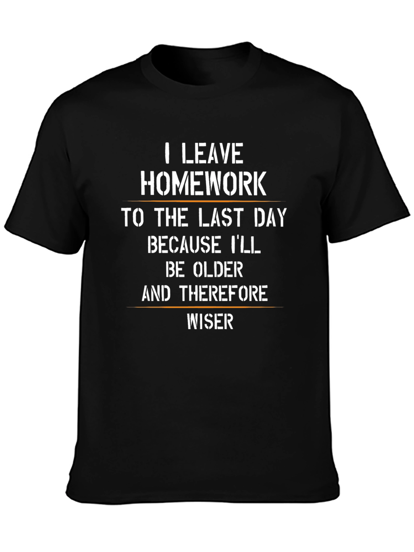 Black Funny Homework Procrastination T-Shirt view 3