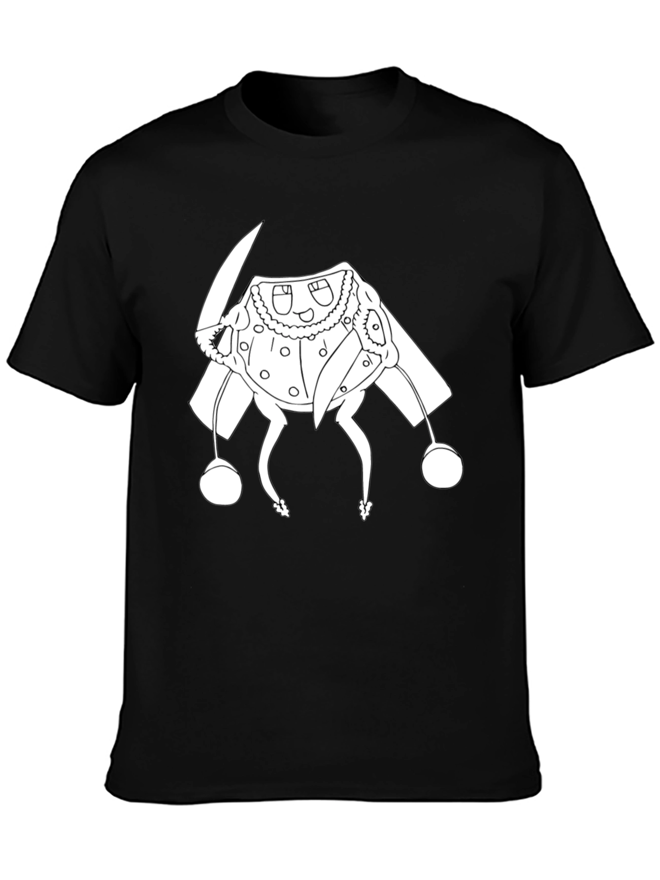 Black Black T-Shirt with Cartoon Character view 3