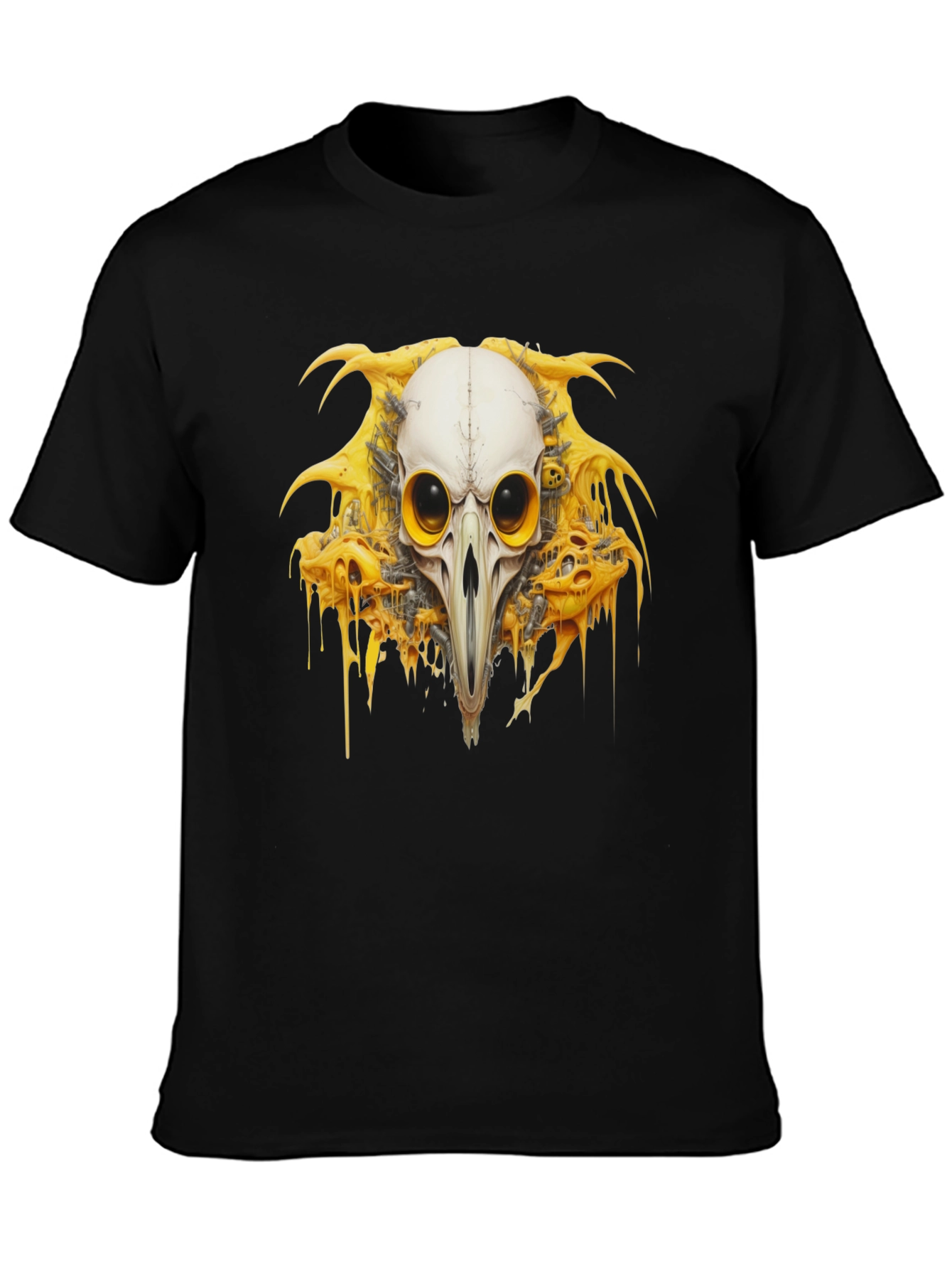 Black Skull Bird T-Shirt - Unique Graphic Tee view 3