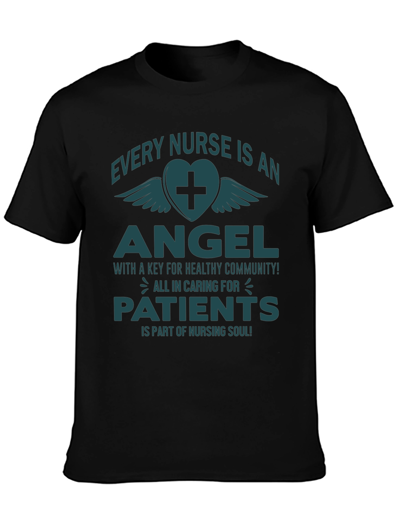 Black Every Nurse is an Angel T-Shirt view 3