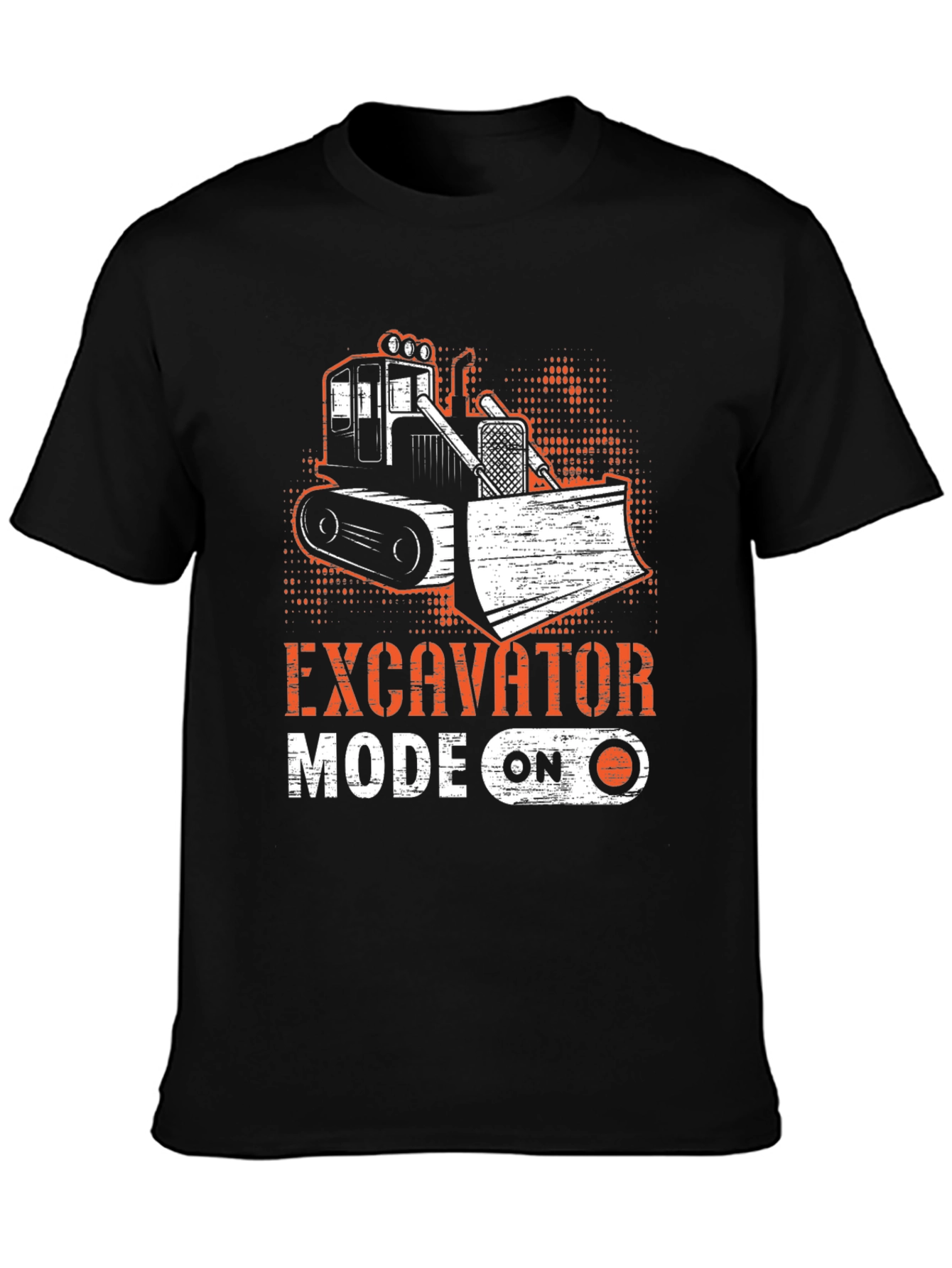 Black Excavator Mode On Black T-Shirt view 3