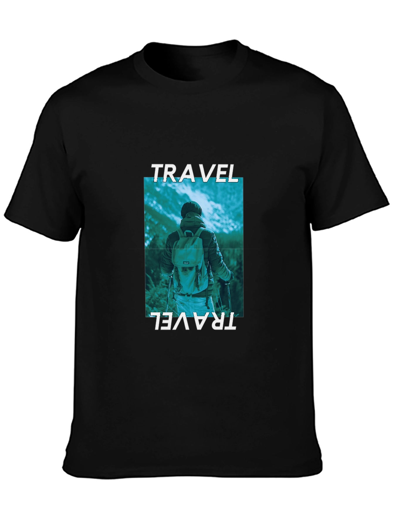 Black Travel Adventure Graphic Tee - Black view 3