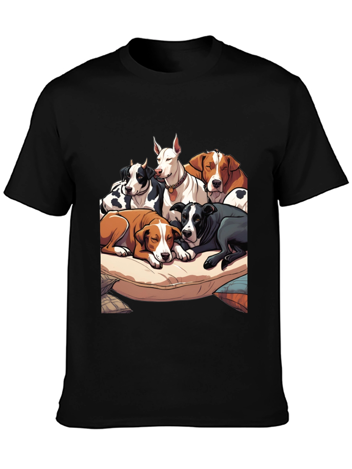 Black Dogs Pileup Graphic Tee - Soft Cotton view 3