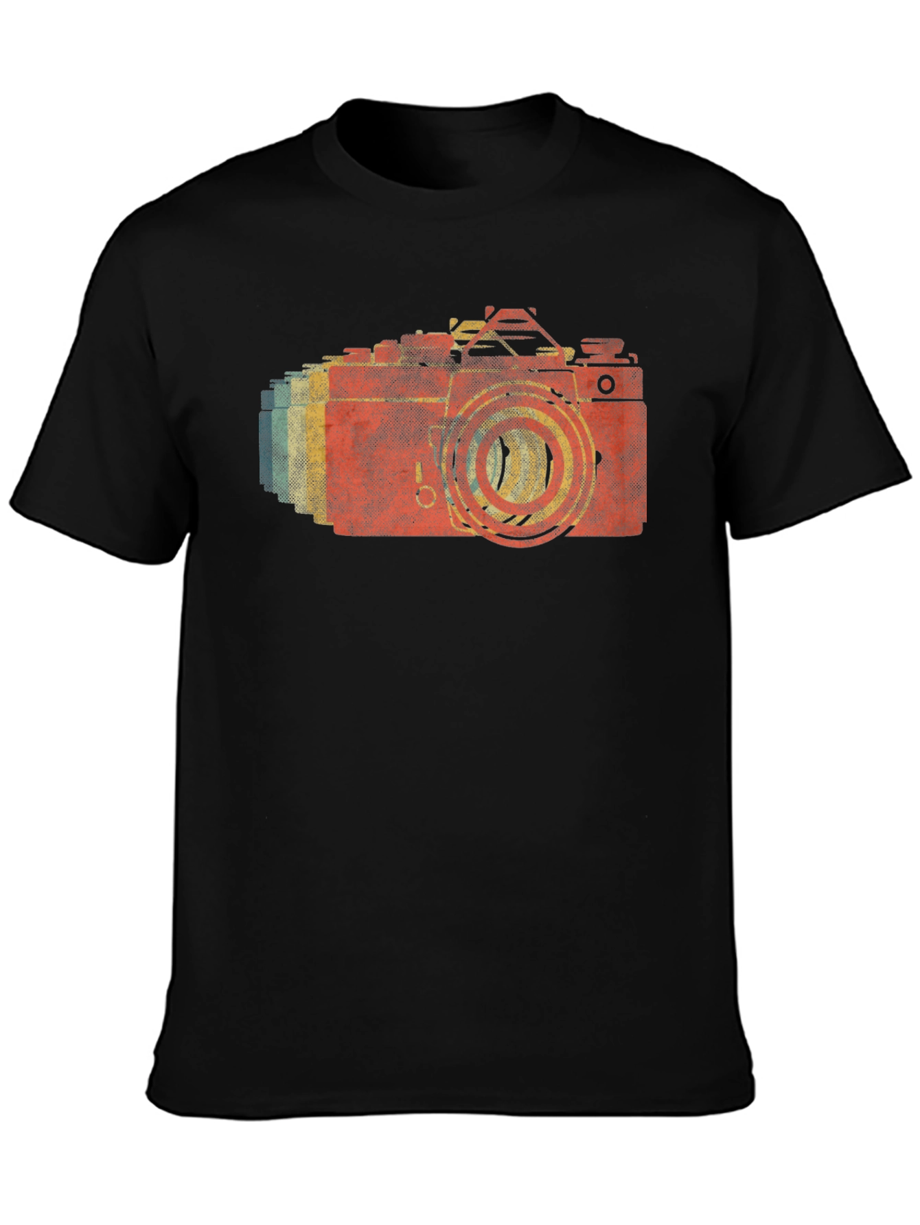 Black Retro Camera T-Shirt - Vintage Photographer Style view 3