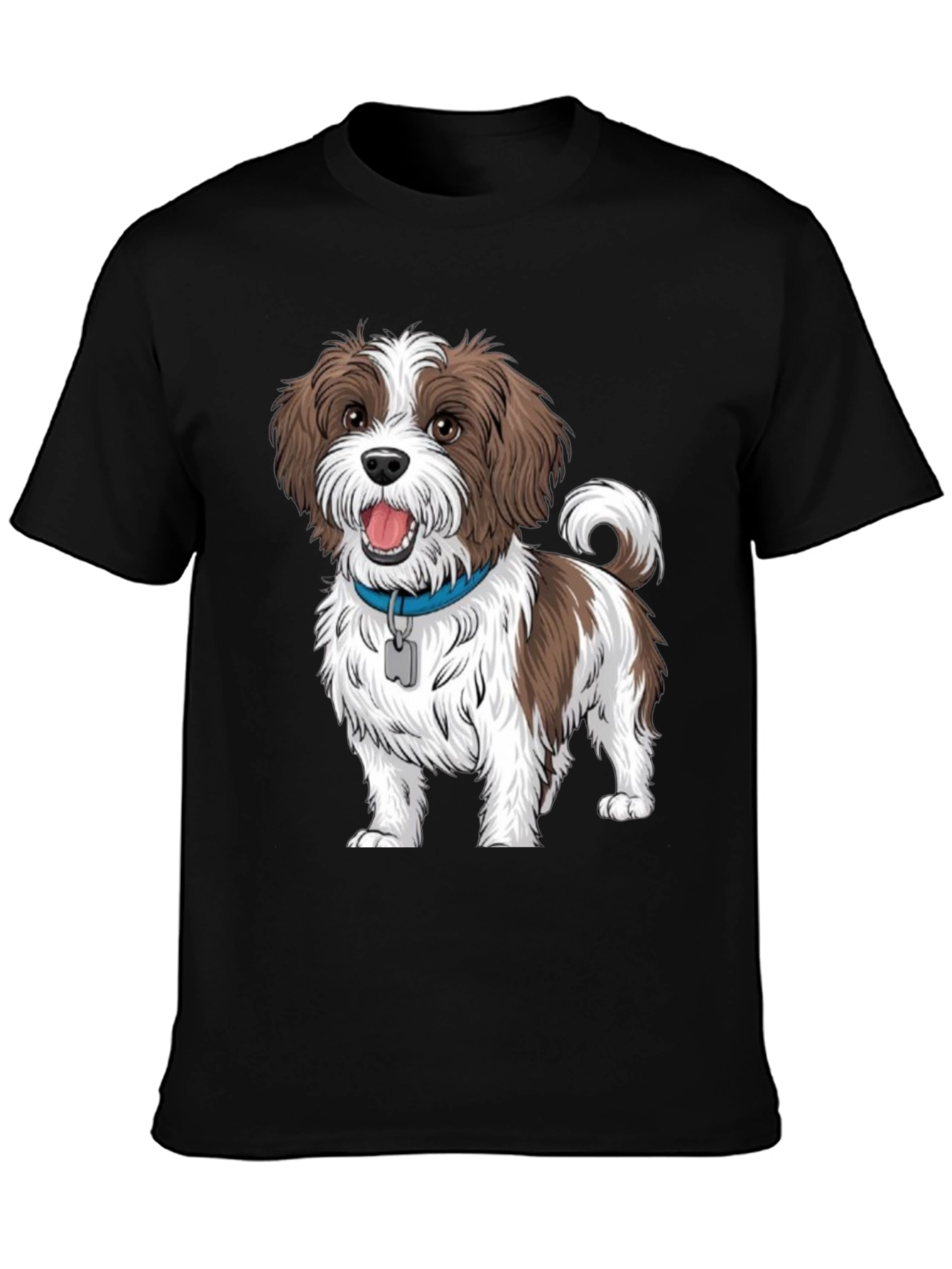 Black Dog Graphic Tee - Casual Black T-Shirt view 3
