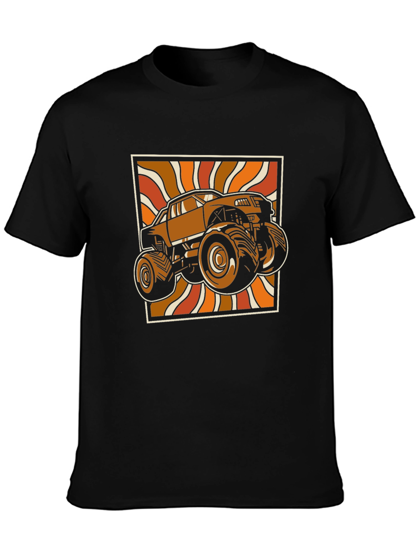 Black Retro Monster Truck Graphic Tee - Black view 3