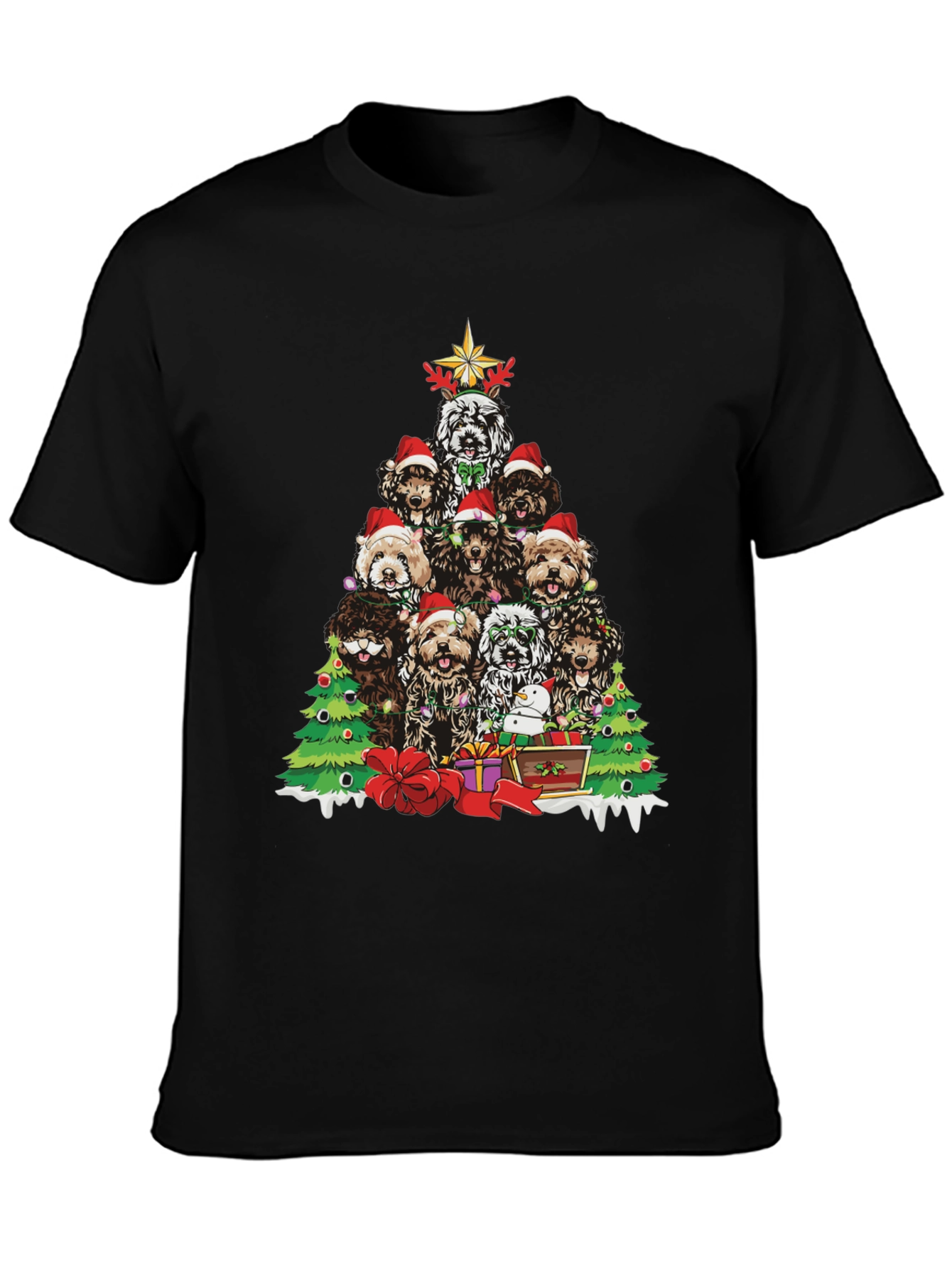 Festive Dog Christmas Tree T-Shirt - 3