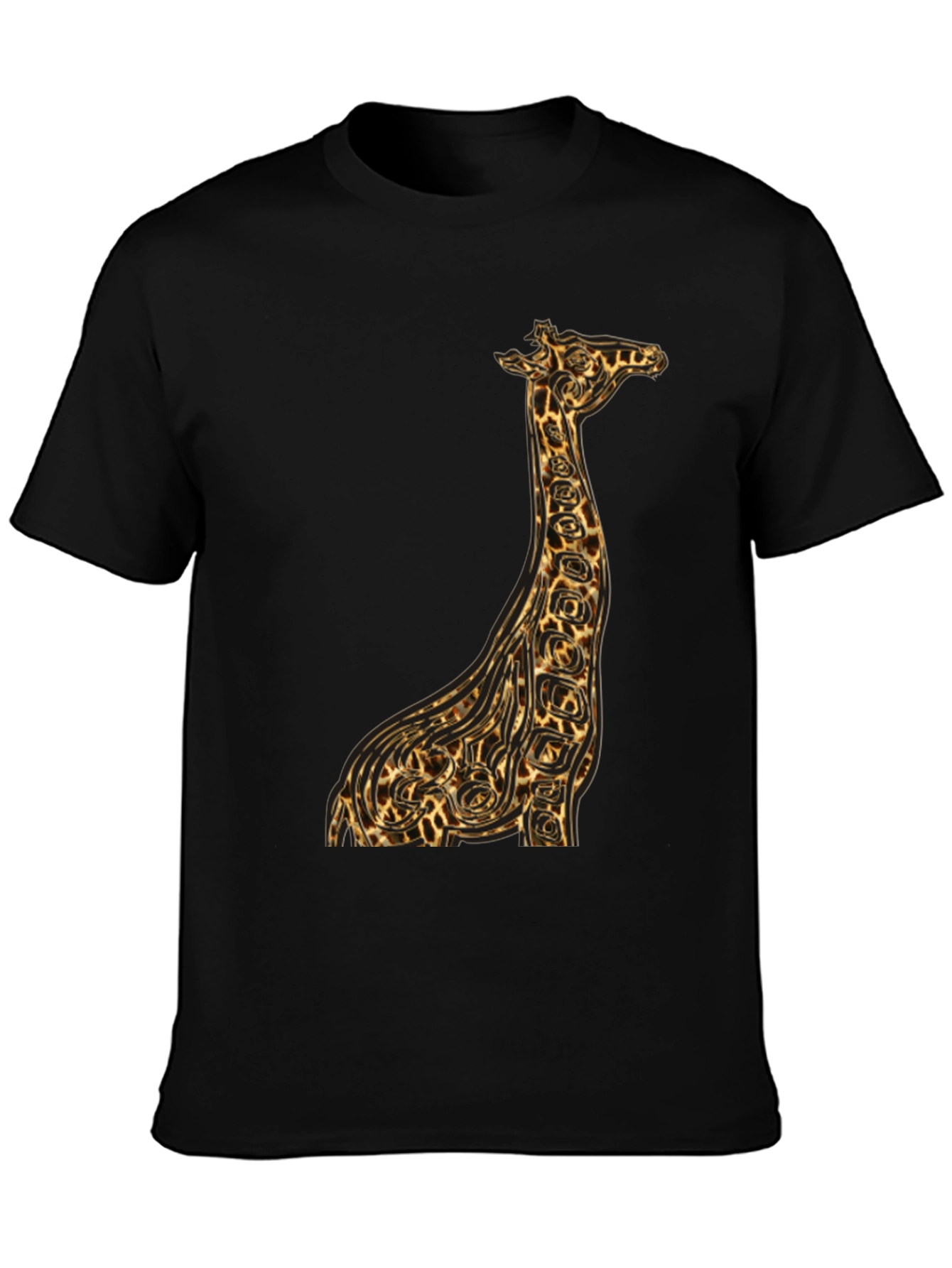Black Giraffe Print Graphic Tee - Unique Animal Design view 3