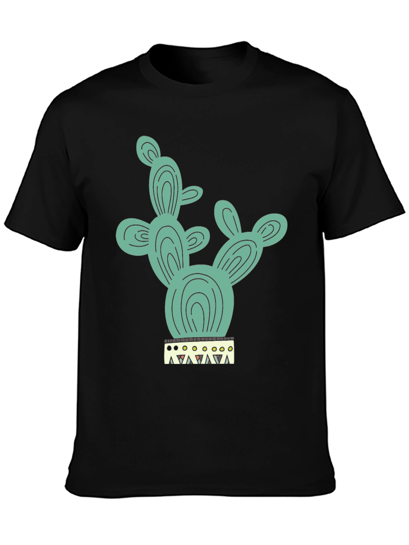 Black Cactus Tee - Trendy Graphic Print T-Shirt view 3