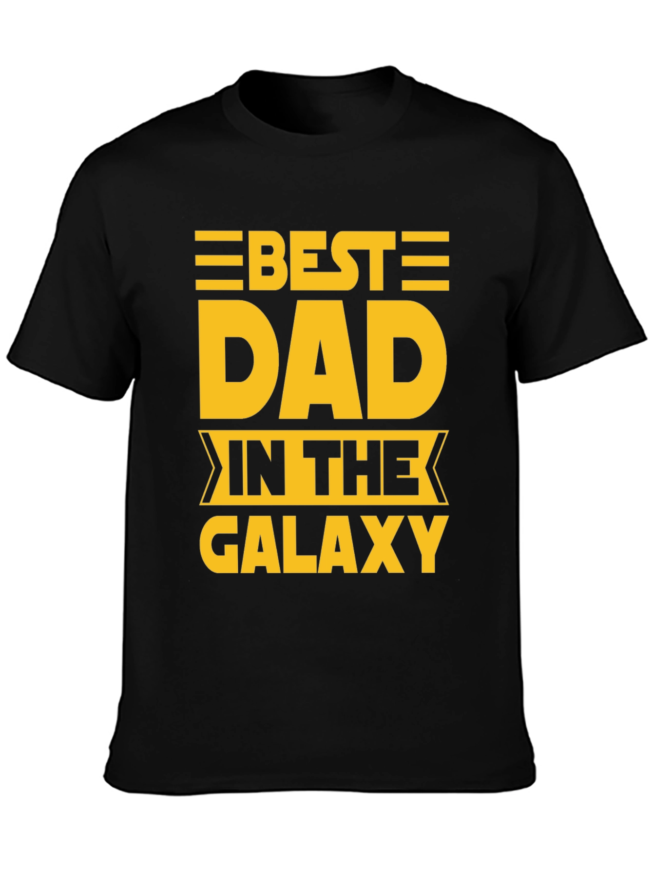 Black Best Dad in The Galaxy Graphic T-Shirt view 3