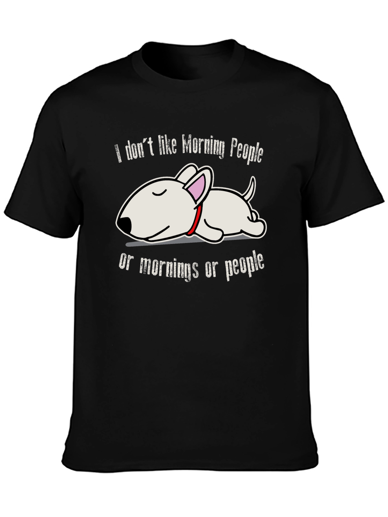Black Lazy Dog T-Shirt: I Don't Like Morning People Tee view 3