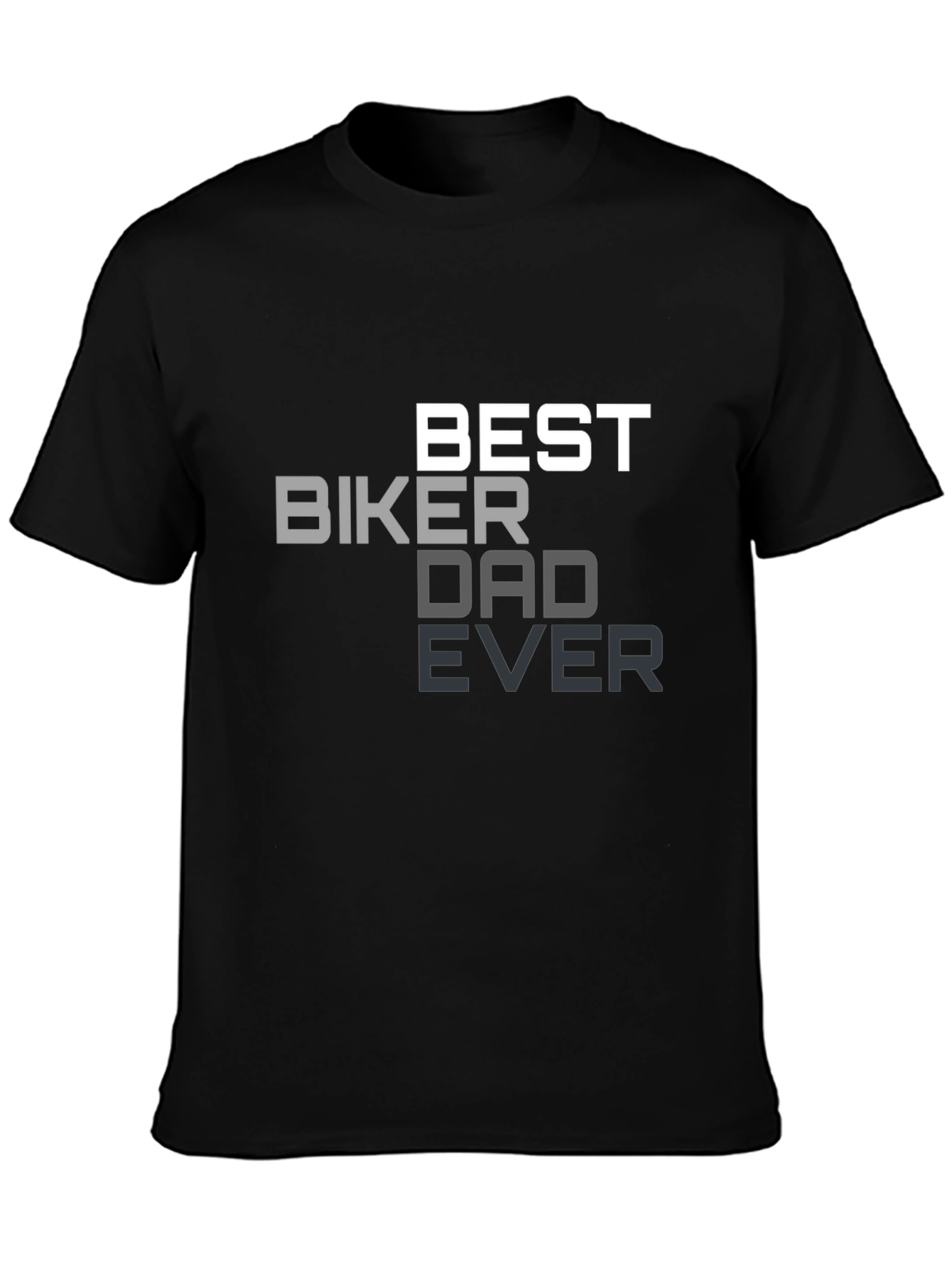 Black Best Biker Dad Ever Black T-Shirt view 3