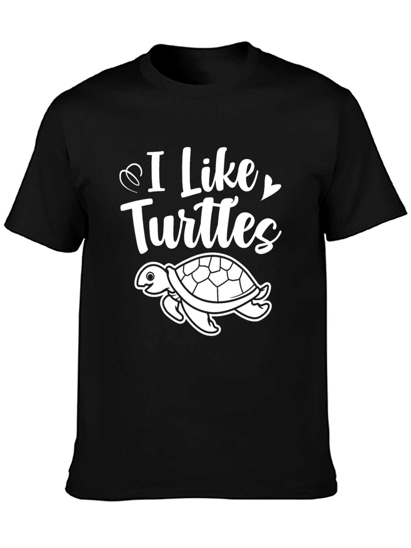 Black I Like Turtles Graphic Tee - Black view 3