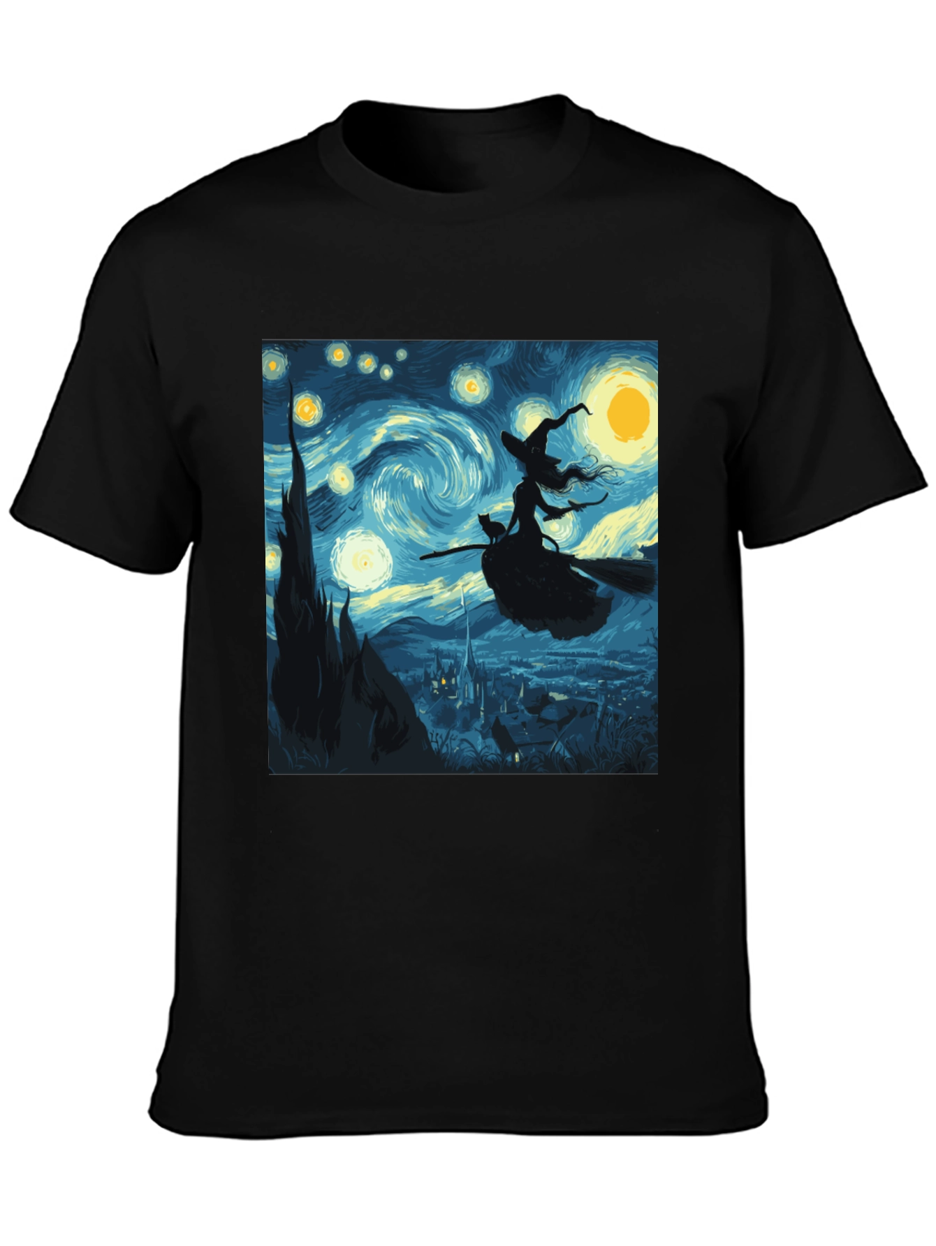 Black Starry Night Witch T-Shirt view 3