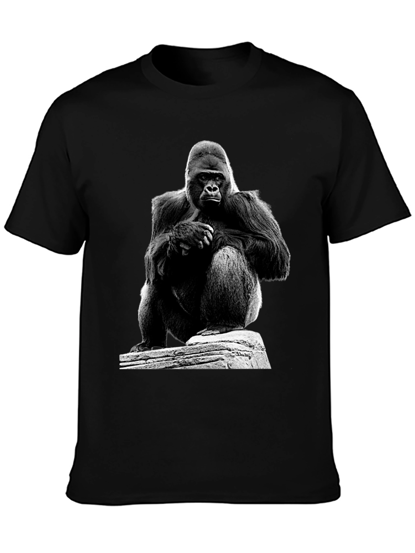 Black Gorilla Graphic T-Shirt - Black Unisex Tee view 3