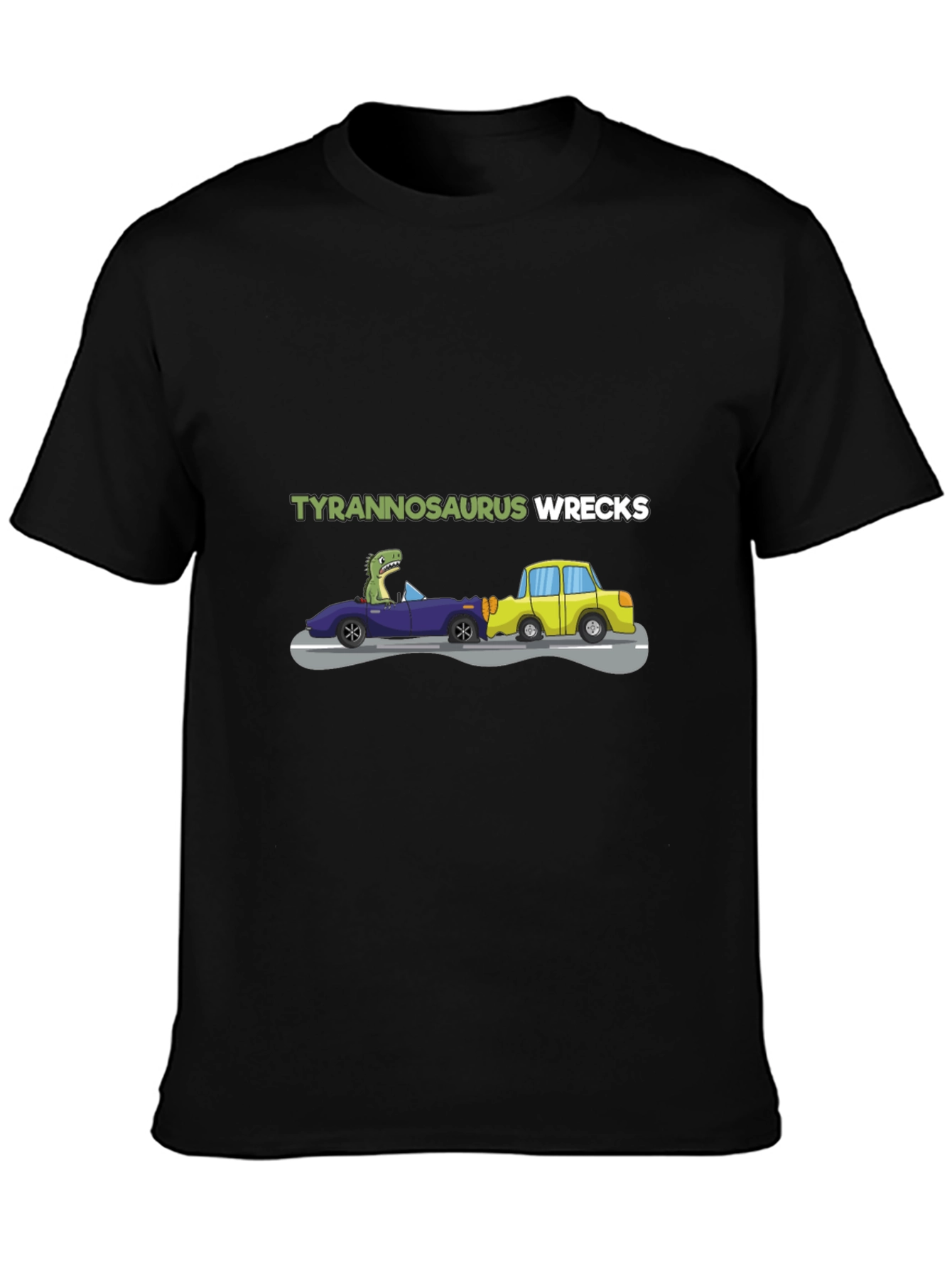 Black Tyrannosaurus Wrecks Graphic T-Shirt view 3