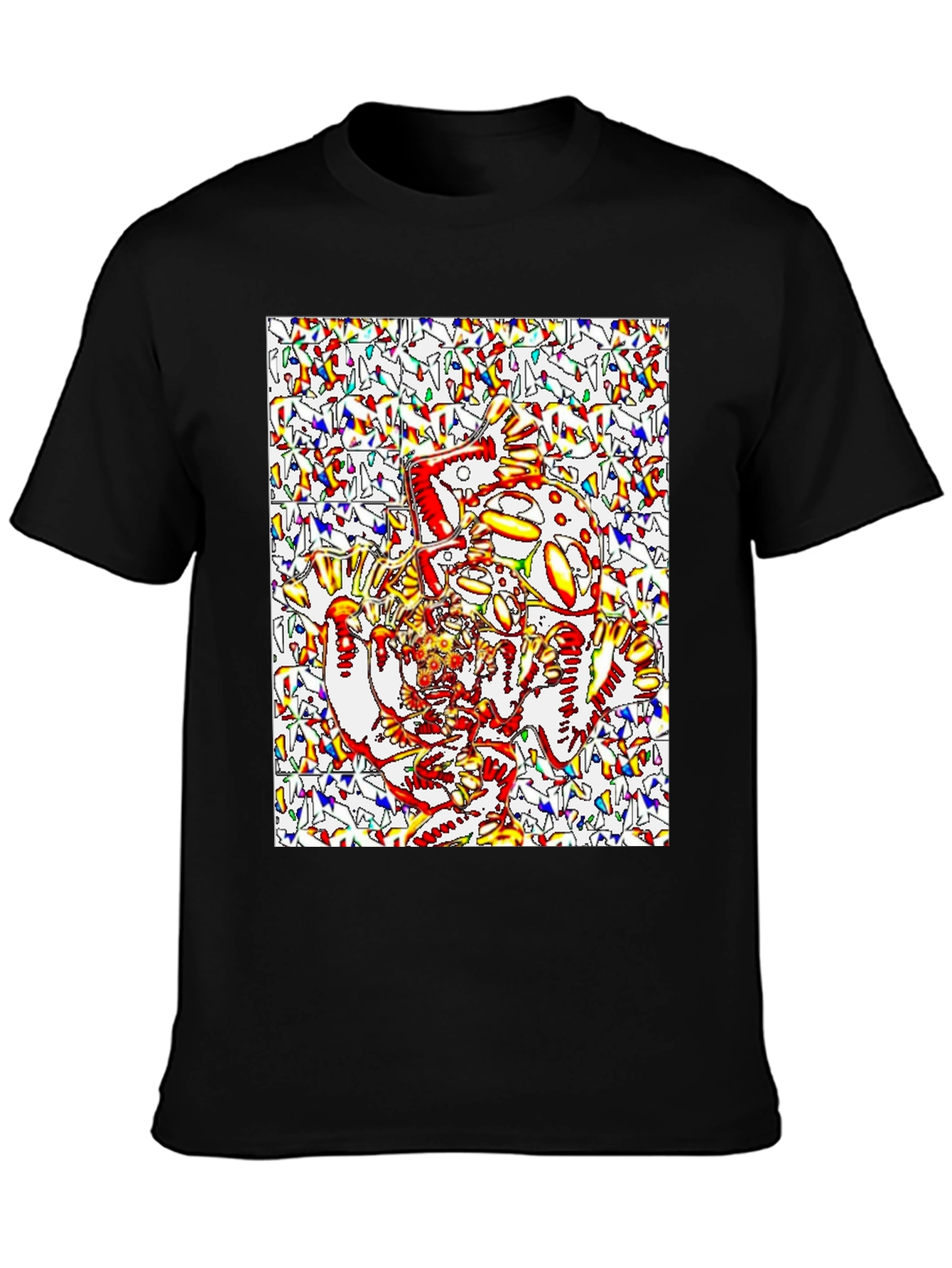 Black Psychedelic Creature Graphic Tee - Black view 3